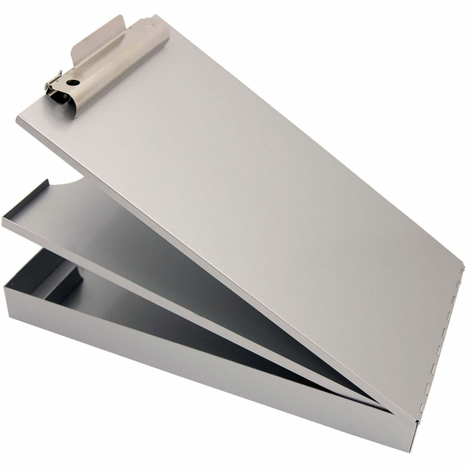 Saunders Cruiser Mate Form Holder with Storage - 1in Clip Capacity - Top Opening - 8 1/2in x 14in Sheet Size - Aluminum - Gray - 1 Each - Image 5