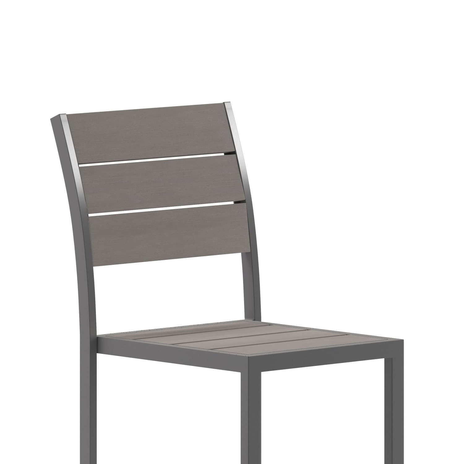 Flash Furniture Finch Metal Armless Stackable Patio Chair Gray PopularChairscom