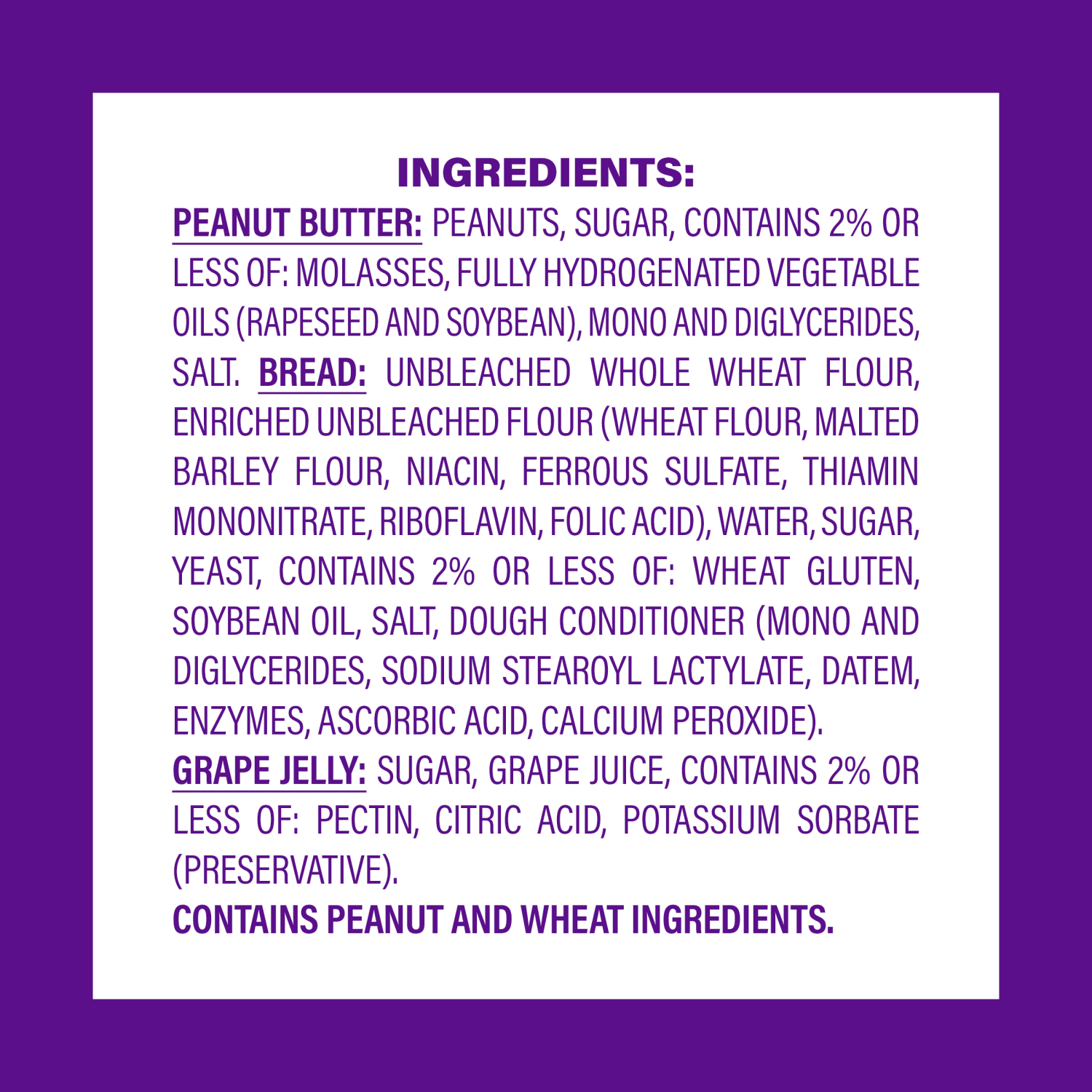 Smuckers Peanut Butter & Grape Wheat Uncrustables, 2.6 Oz, Total Qty 16 - Image 5