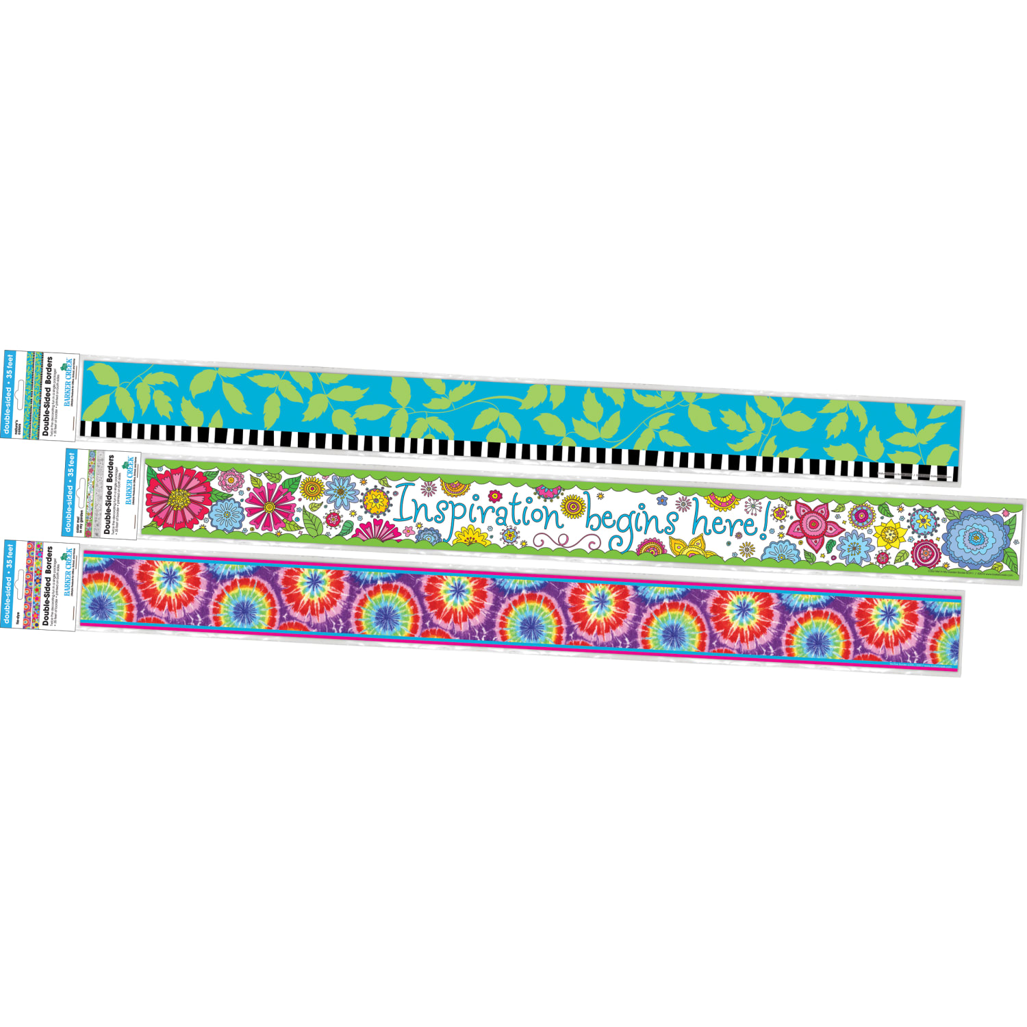 Barker Creek Double-Sided Borders, 3in x 35in, Floral, 12 Strips Per Pack, Set Of 3 Packs - Image 6