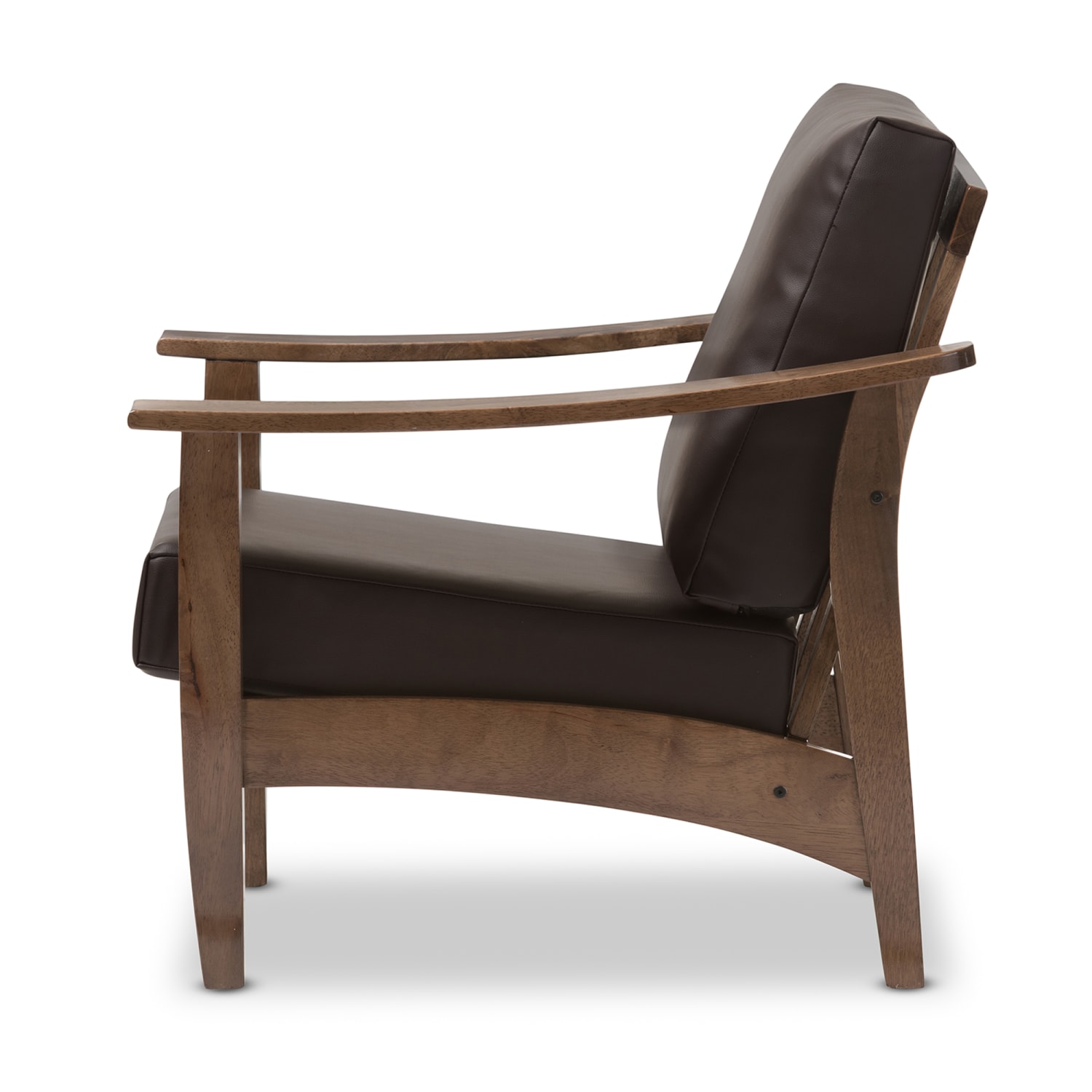 Baxton Studio Anton Lounge Chair, Dark Brown/Dark Walnut - Image 4