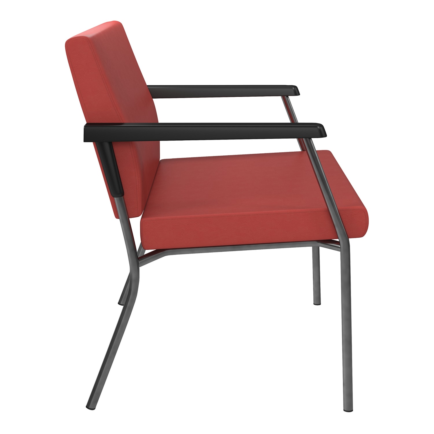 Office Star Worksmart 29in Bariatric Big & Tall Guest Chair, Lipstick/Gunmetal Gray - Image 3