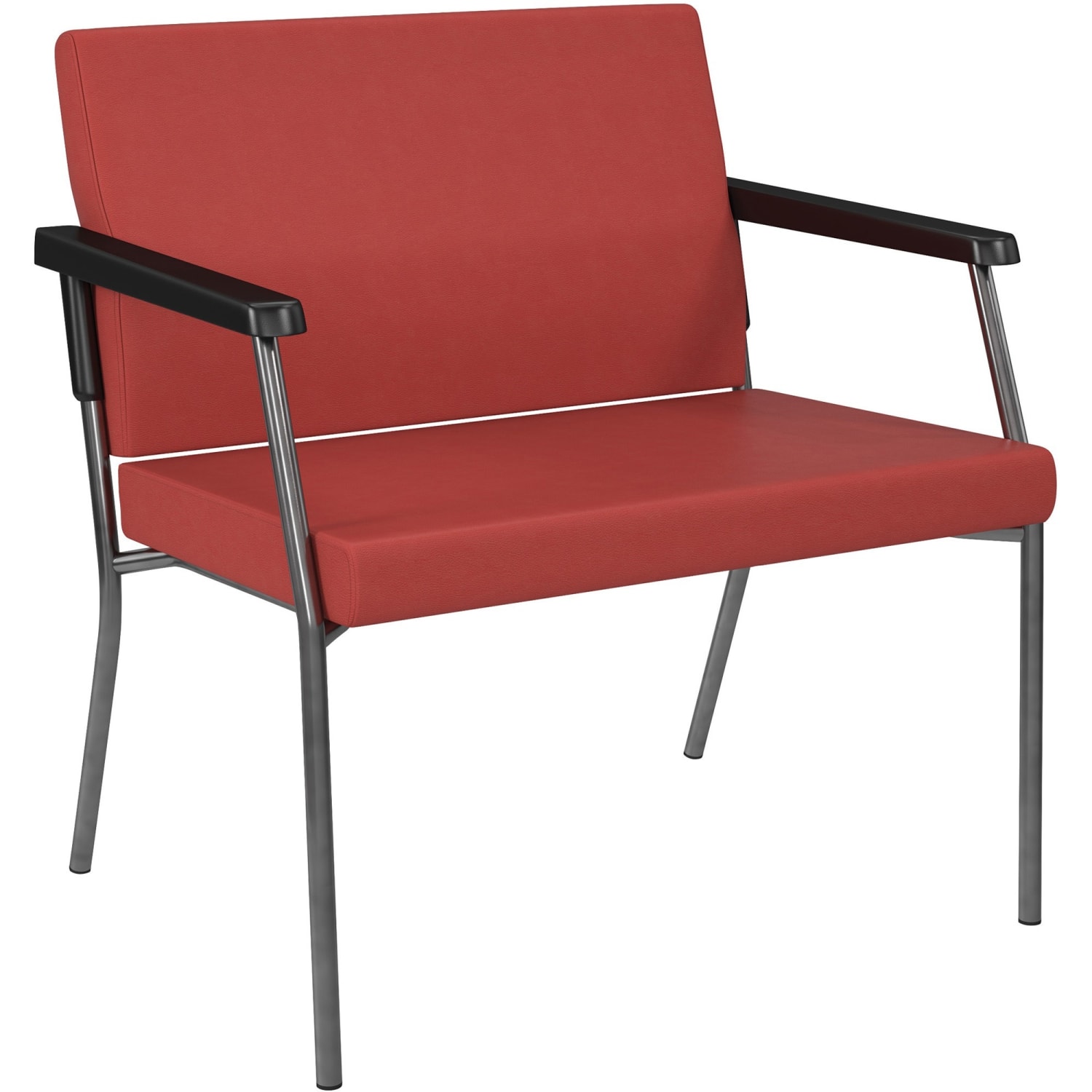 Office Star Worksmart 29in Bariatric Big & Tall Guest Chair, Lipstick/Gunmetal Gray - Image 5