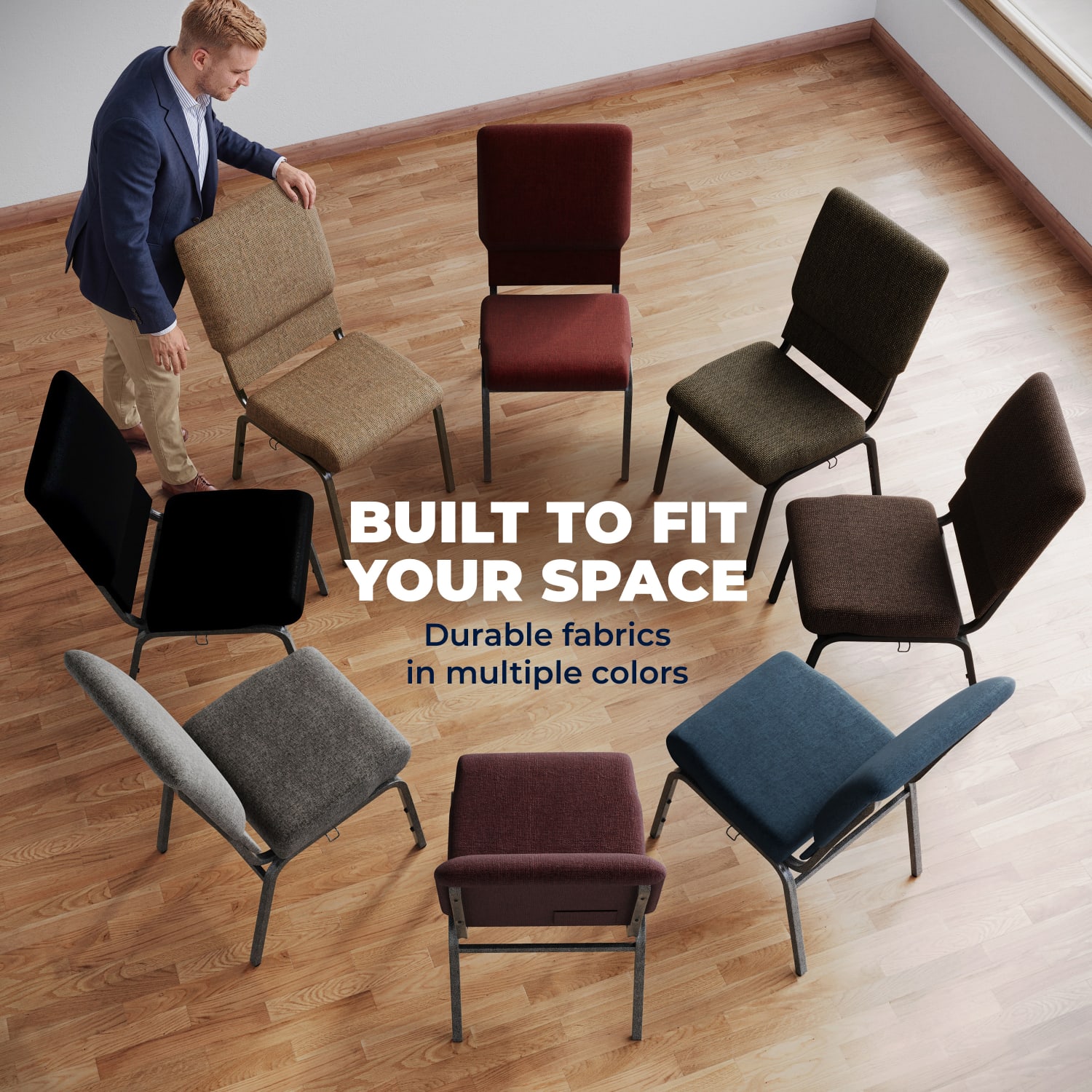 Flash Furniture Advantage Church Chair NavySilver Vein PopularChairscom
