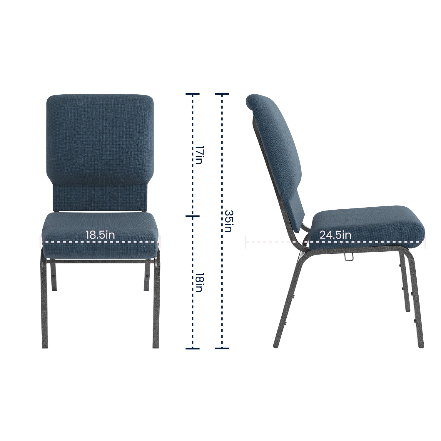 Flash Furniture Advantage Church Chair NavySilver Vein PopularChairscom