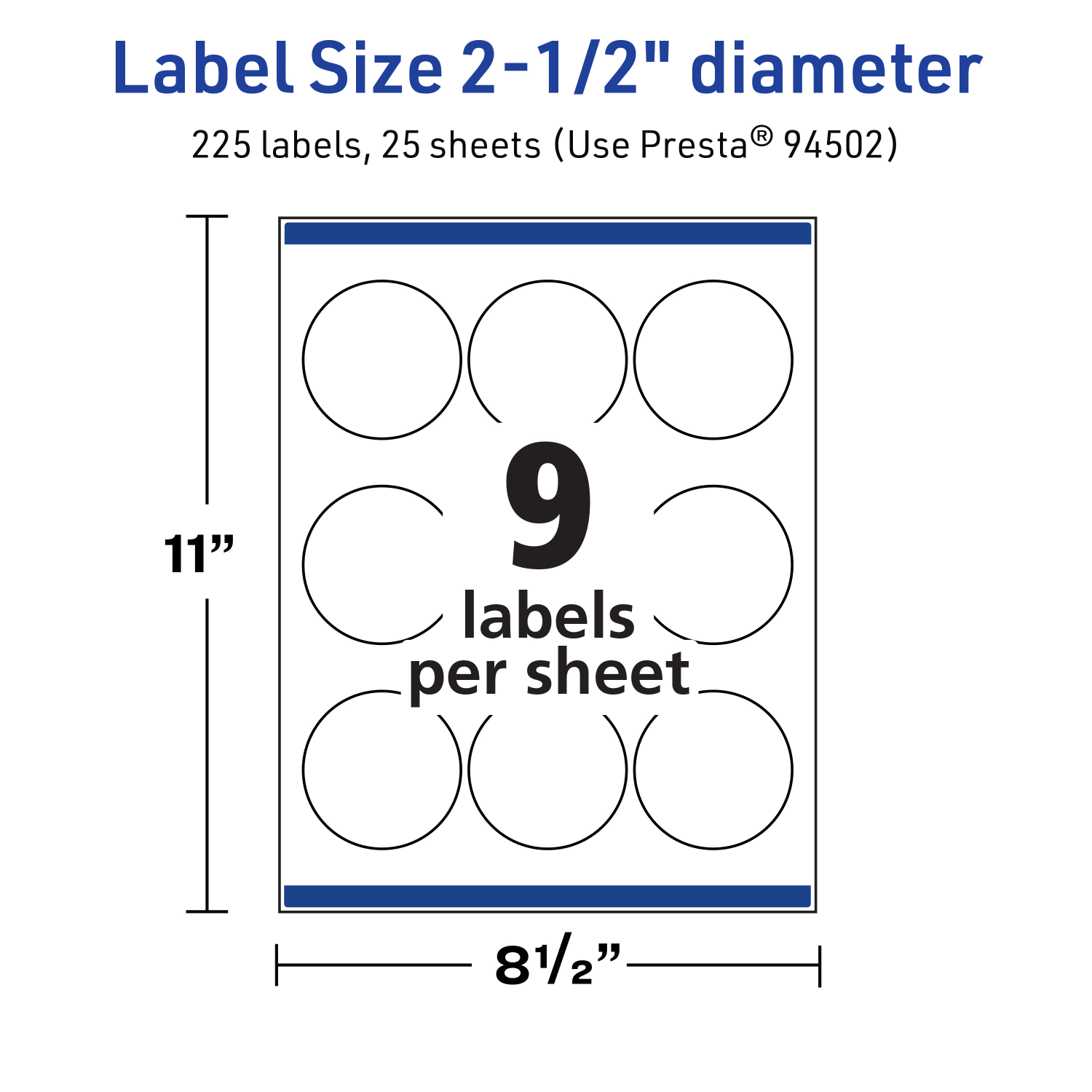 Avery Print-To-The-Edge TrueBlock Labels With Sure Feed, 94502-TWMP25, Round, 2-1/2in, Matte White, Pack Of 225 - Image 6