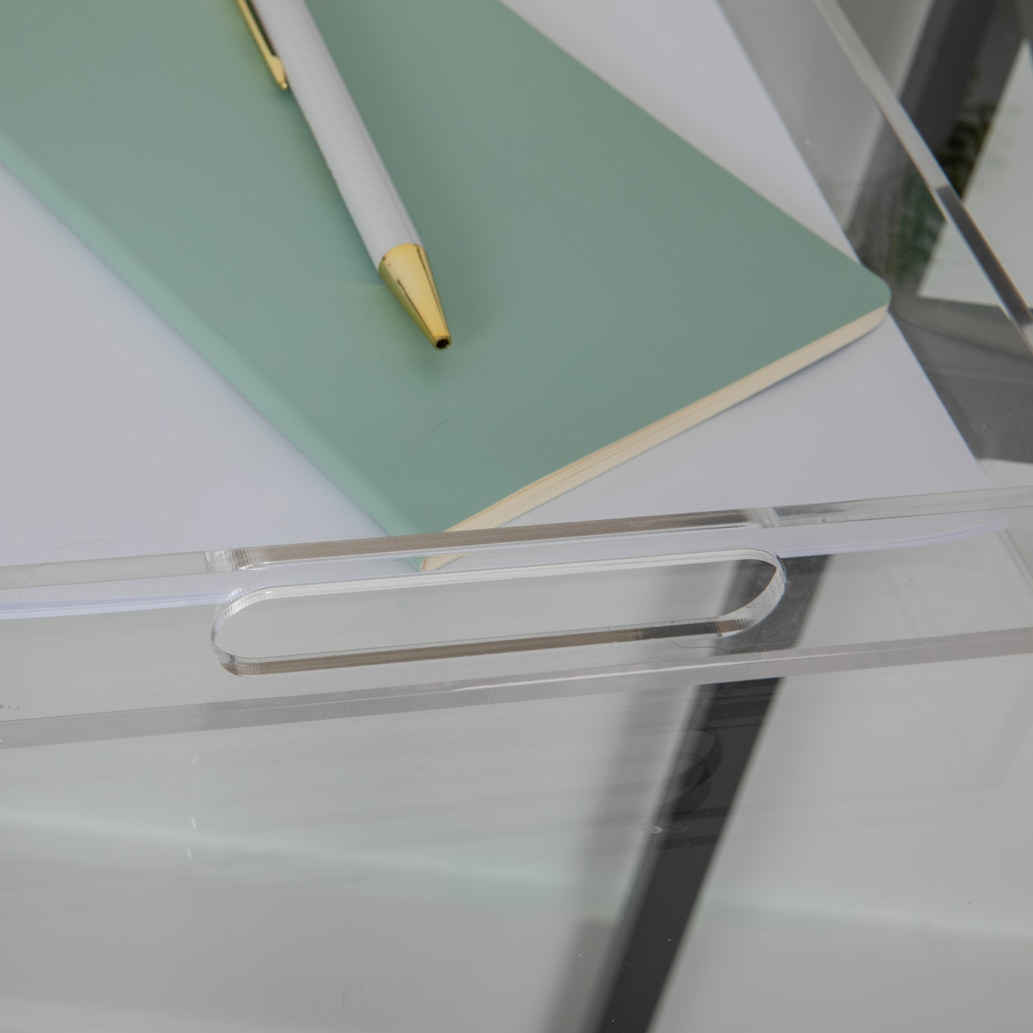 Martha Stewart Brody Acrylic Letter Tray Office Desktop Organizer With Handles, 1-1/2inH x 8-3/4inW x 12-3/4inD, Clear - Image 6