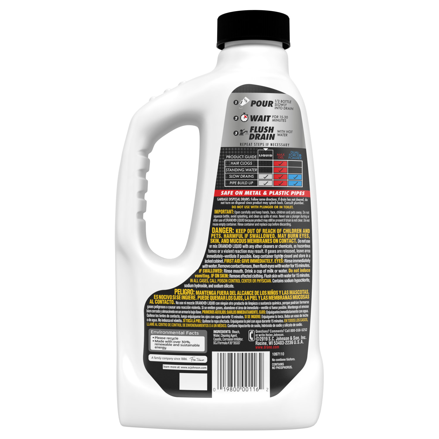 Drano Liquid Clog Remover, 32 Oz Bottle - Image 3
