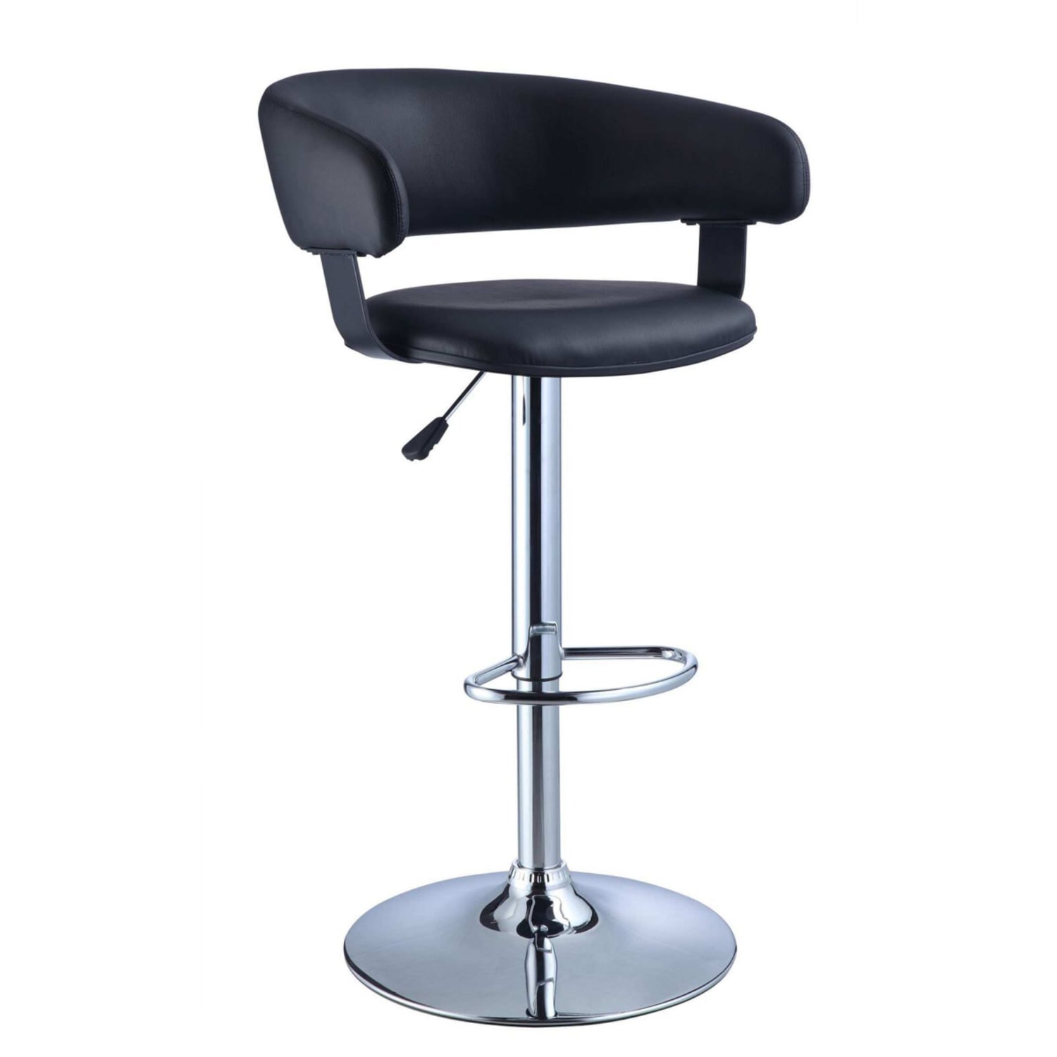 Powell Barrel Back Adjustable Bar Stool BlackChrome PopularChairscom Powell Barrel Back Adjustable Bar Stool BlackChrome PopularChairscom