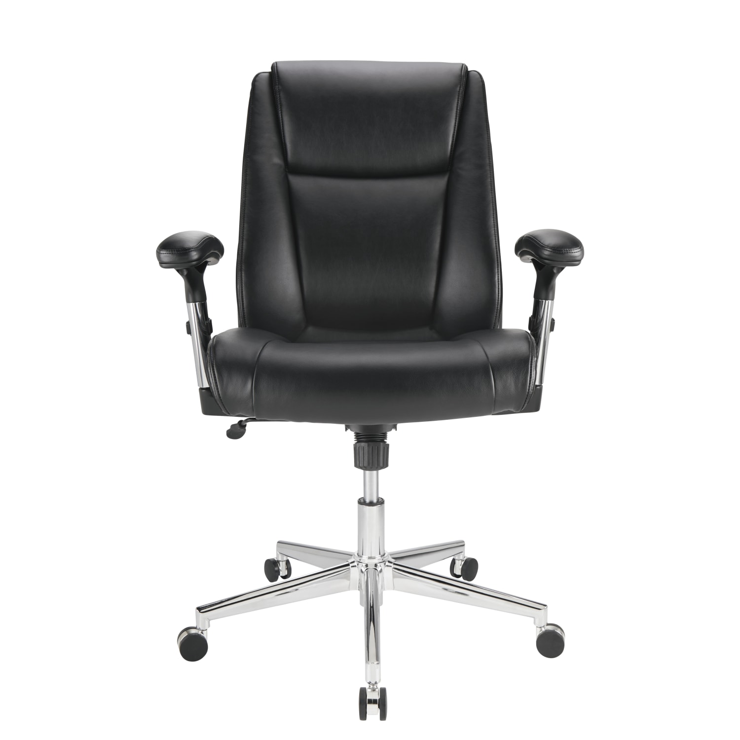 Realspace® Densey Bonded Leather Mid-Back Manager's Chair, Brown/Black/Silver - Image 3