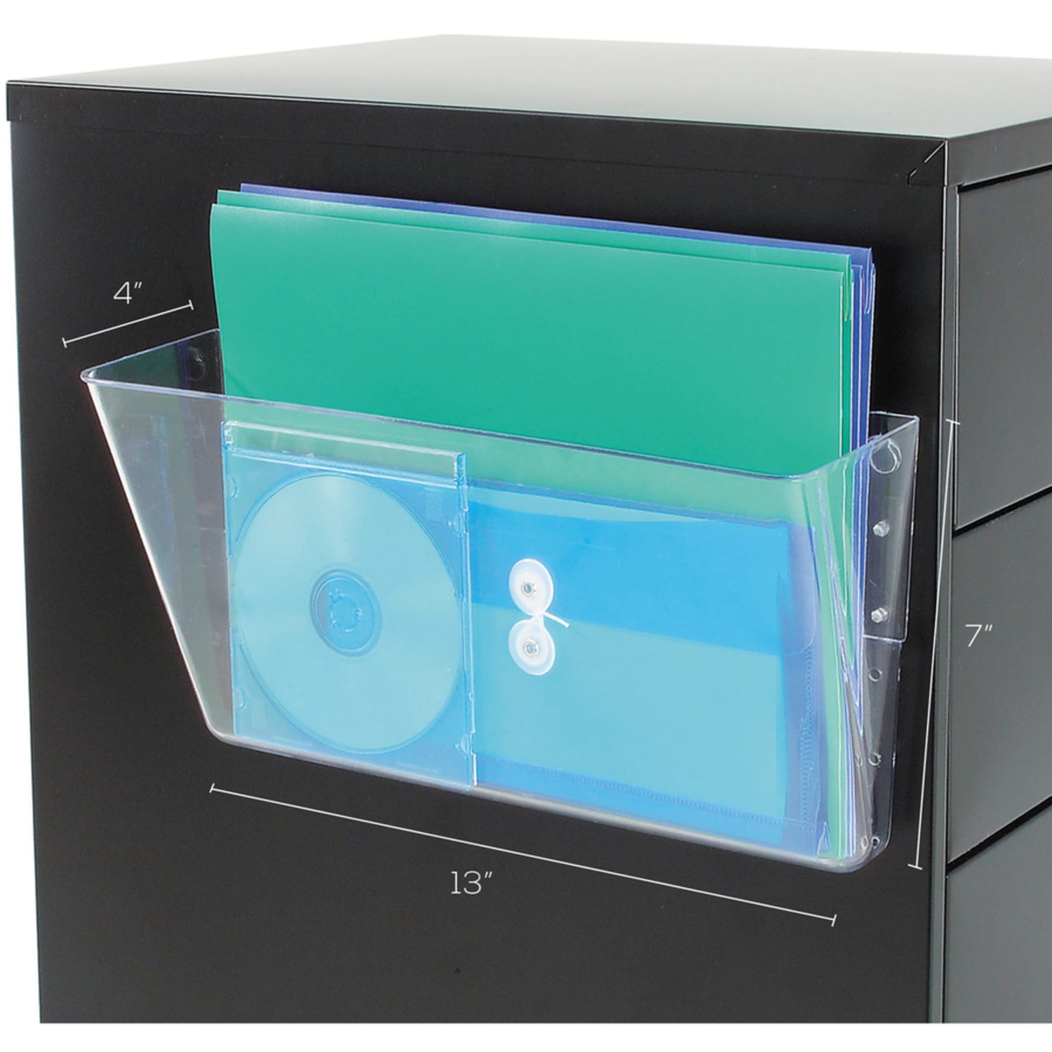 Deflecto Magnetic DocuPocket - 1 Compartment(s) - 7in Height x 13in Width x 4in Depth - Clear - Plastic - 1 Each - Image 6