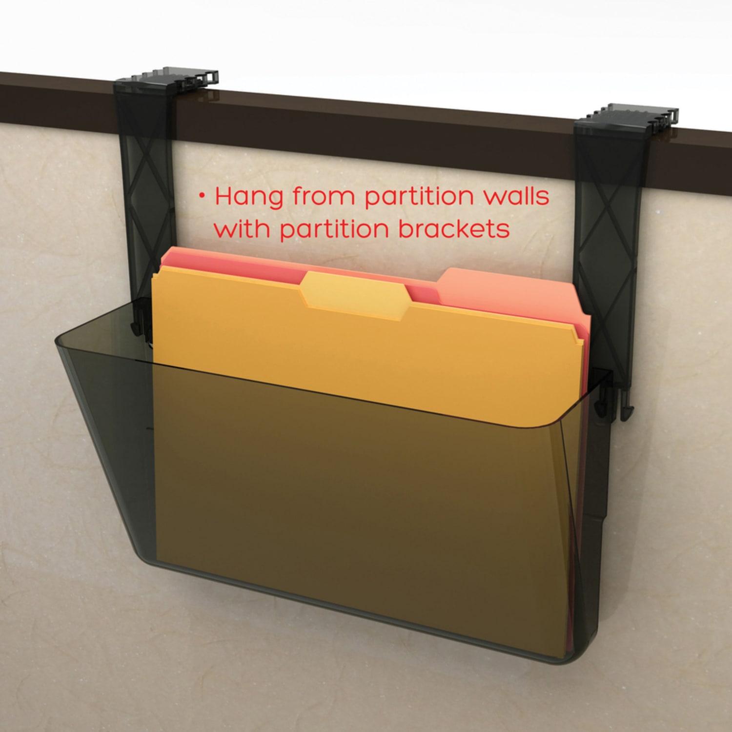 Deflecto Single Compartment Letter Size Stackable Wall File, Smoke - Image 6