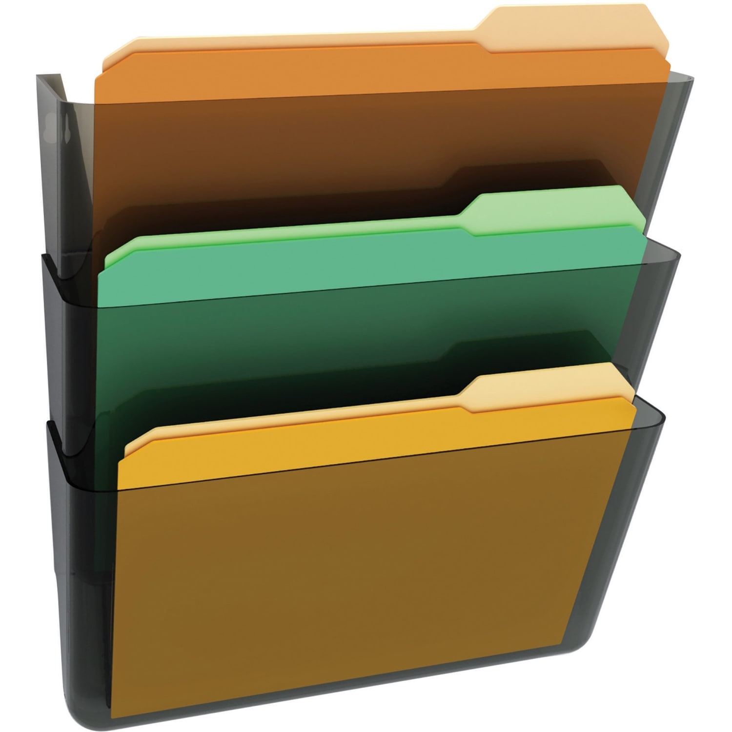 Deflecto Stackable Wall File Pocket, 3 Pack, Smoke - Image 3