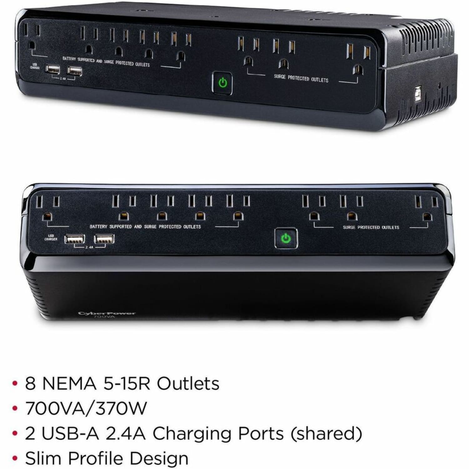 CyberPower SL700U Standby UPS Systems - 700VA/370W, 120 VAC, NEMA 5-15P, Compact, 8 Outlets, PowerPanel Personal, $100000 CEG, 3YR Warranty - Image 3