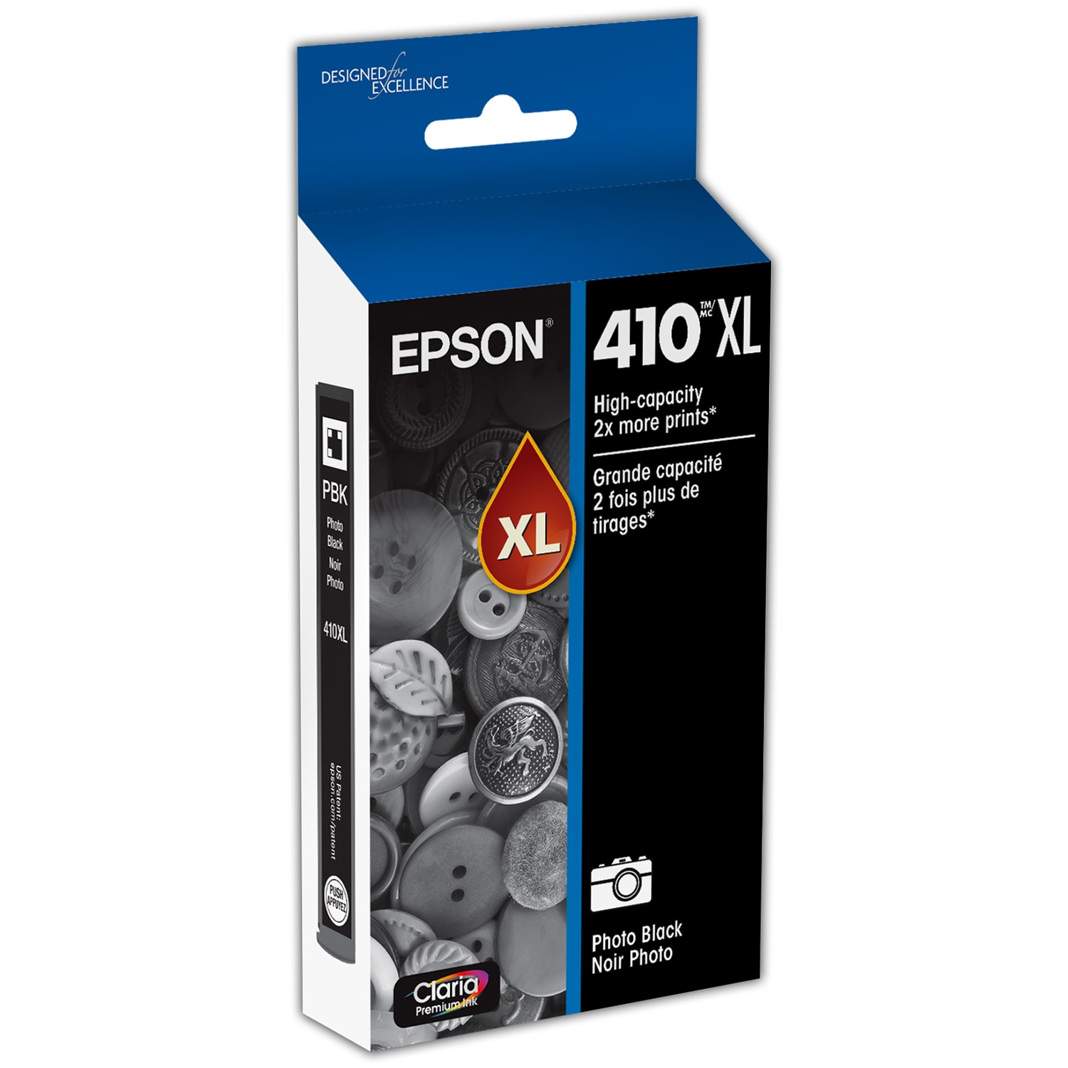 Epson 410XL Claria Premium Photo Black High-Yield Ink Cartridge, T410XL120-S