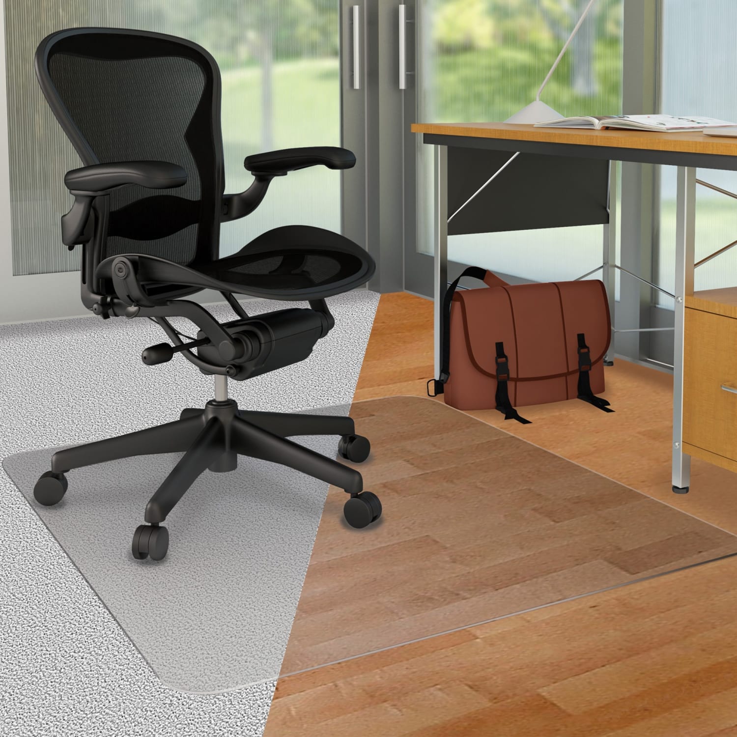 Deflecto DuoMat Chair Mat, 46inW x 60inL, Clear - Image 3