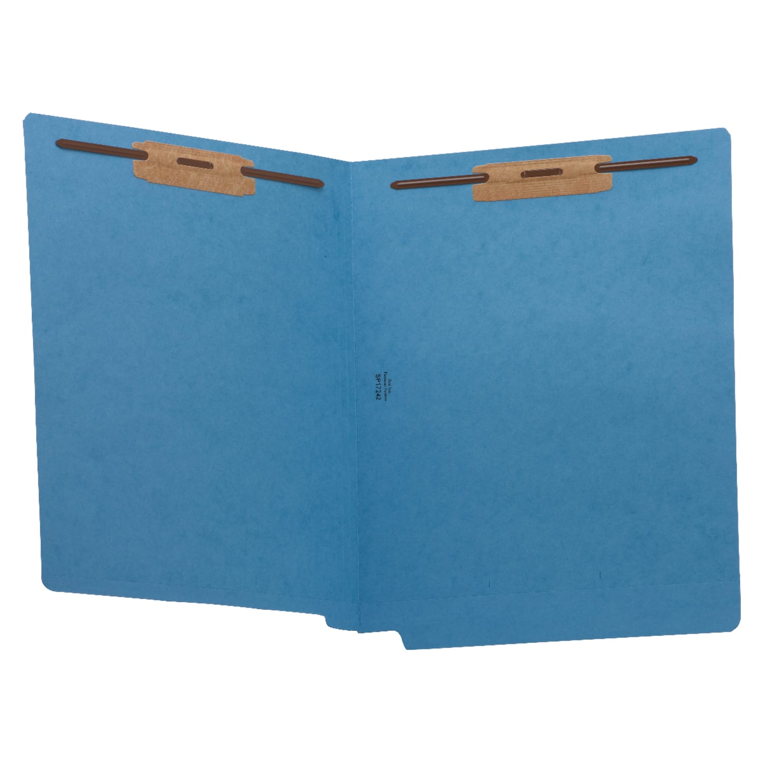 Business Source Letter Recycled Fastener Folder - 8 1/2in x 11in - 2 Fastener(s) - End Tab Location - Blue - 10% Recycled - 50 / Box - Image 4