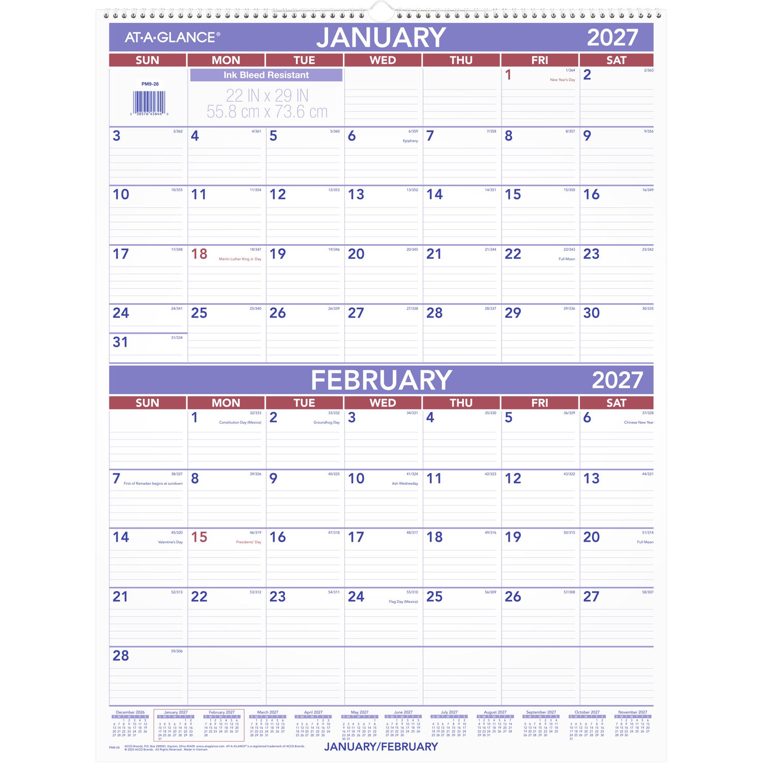 AT-A-GLANCE 2027 Two Month Wall Calendar, Large, 22in x 29in - Image 6