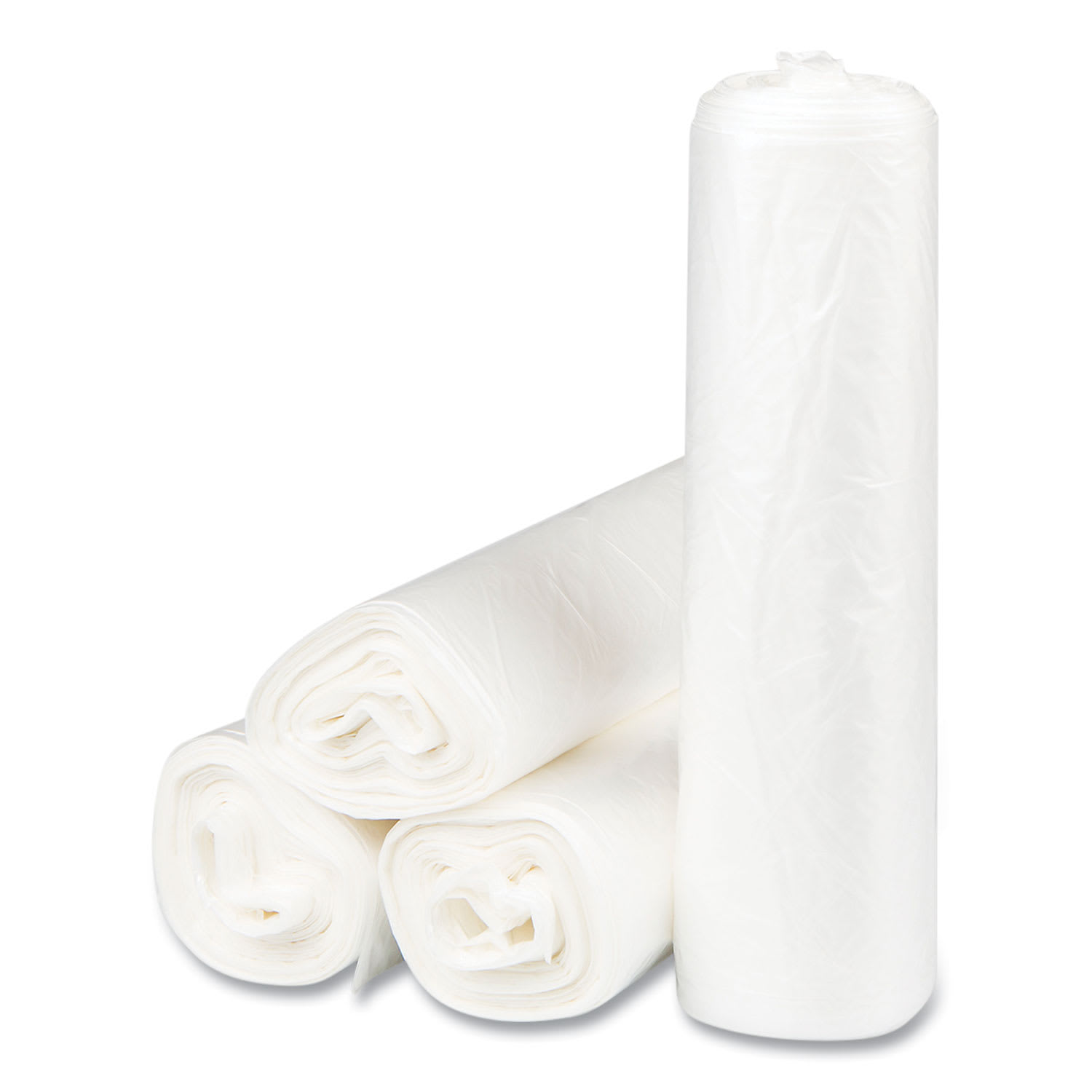 Inteplast Group High-Density Commercial Can Liners, 56 gal, 22 mic, 43in x 48in, Natural, Interleaved Roll, 25 Bags/Roll, 8 Rolls/Carton - Image 3
