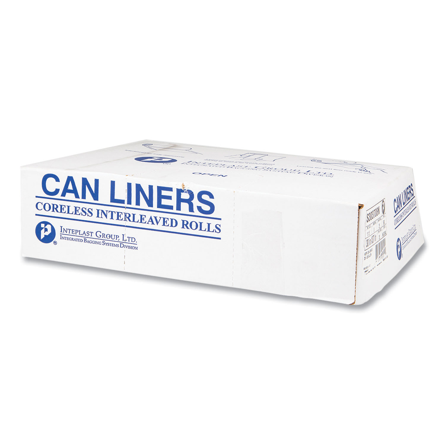 Inteplast Group High-Density Commercial Can Liners, 56 gal, 22 mic, 43in x 48in, Natural, Interleaved Roll, 25 Bags/Roll, 8 Rolls/Carton - Image 4