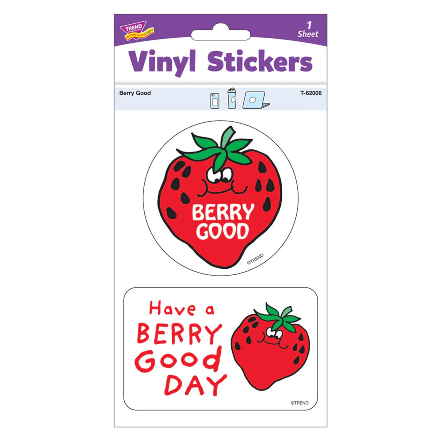 TREND Vinyl Stickers, Berry Good, 2 Per Pack, Set Of 6 Packs - Image 4