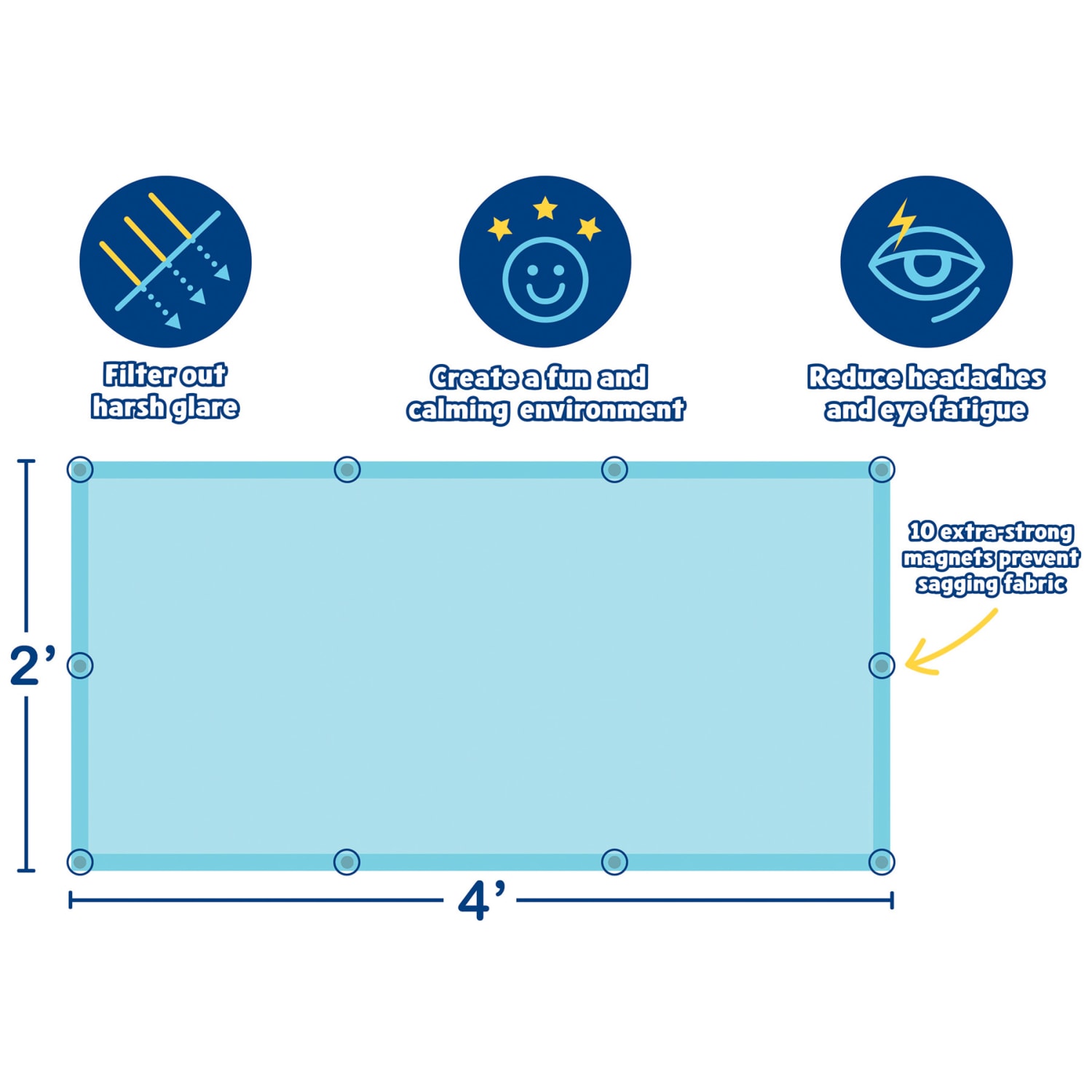 Teacher Created Resources Calming Covers Ceiling Light Filters, 2ft x 4ft, Light Blue, Set Of 4 - Image 3