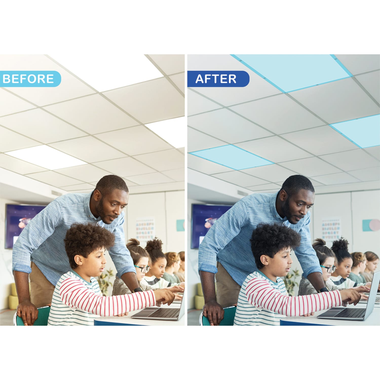 Teacher Created Resources Calming Covers Ceiling Light Filters, 2ft x 4ft, Light Blue, Set Of 4 - Image 5