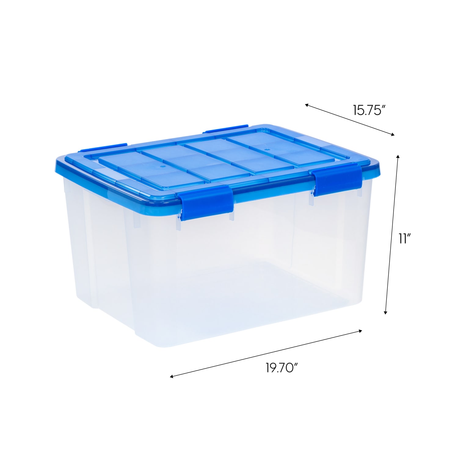 Iris Ultimate Weathertight Storage Boxes, 19-3/4inL x 16-3/16inW x 14-1/4inH, 44 Qt, Clear, Set Of 4 Boxes - Image 5