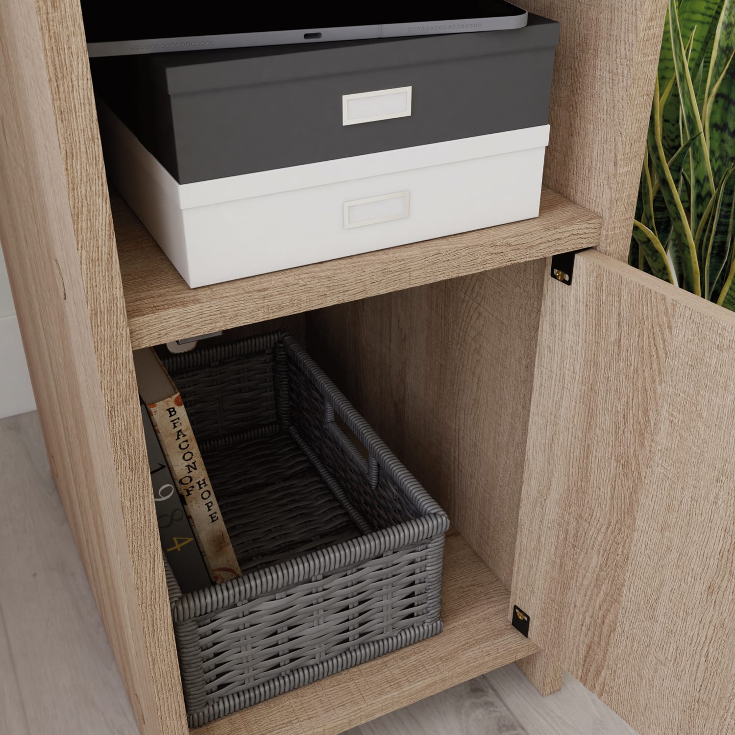 Sauder Beginnings 41inW Basic Computer Desk, Summer Oak - Image 5