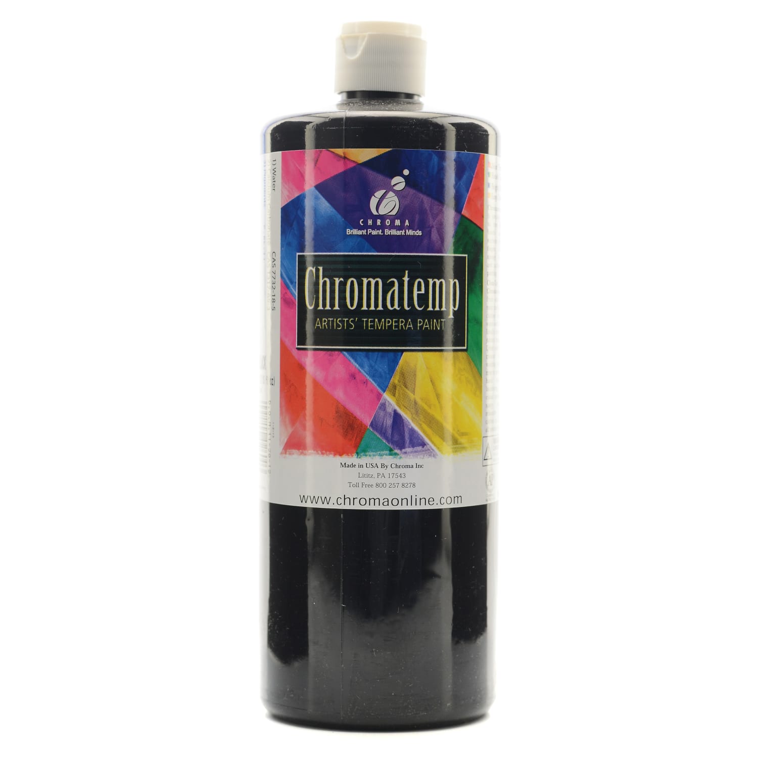 Chroma ChromaTemp Artists Tempera Paint, 32 Oz, Black