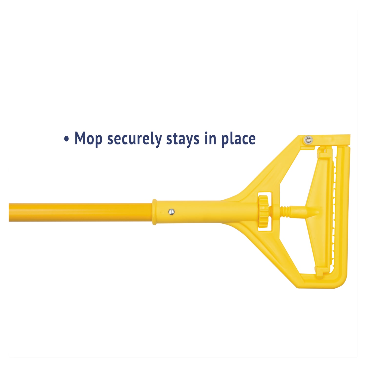 Boardwalk Quick-Change Side-Latch Mop-Head Handle, Yellow - Image 4