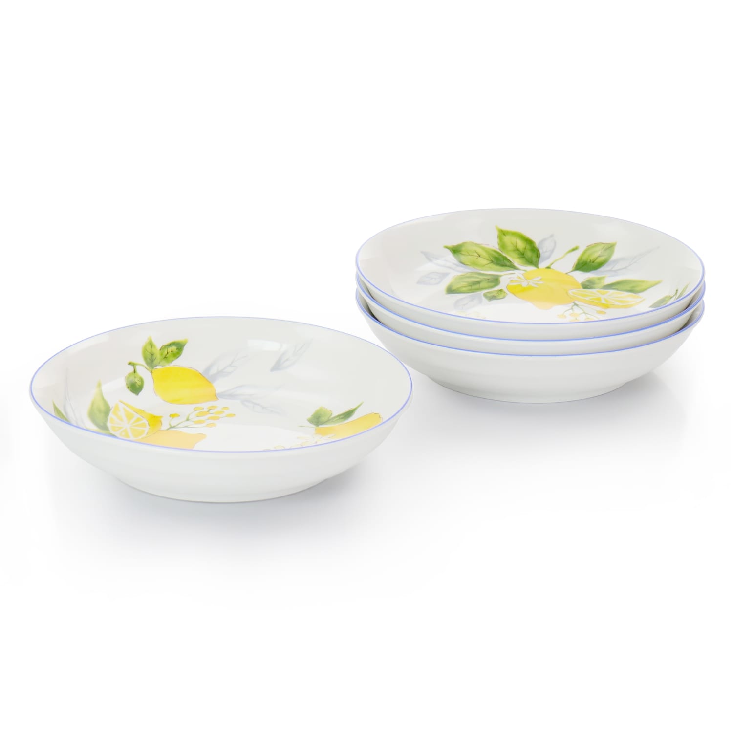 Gibson Home Medona 5-Piece Round Fine Ceramic Pasta Bowl Set, Yellow - Image 6