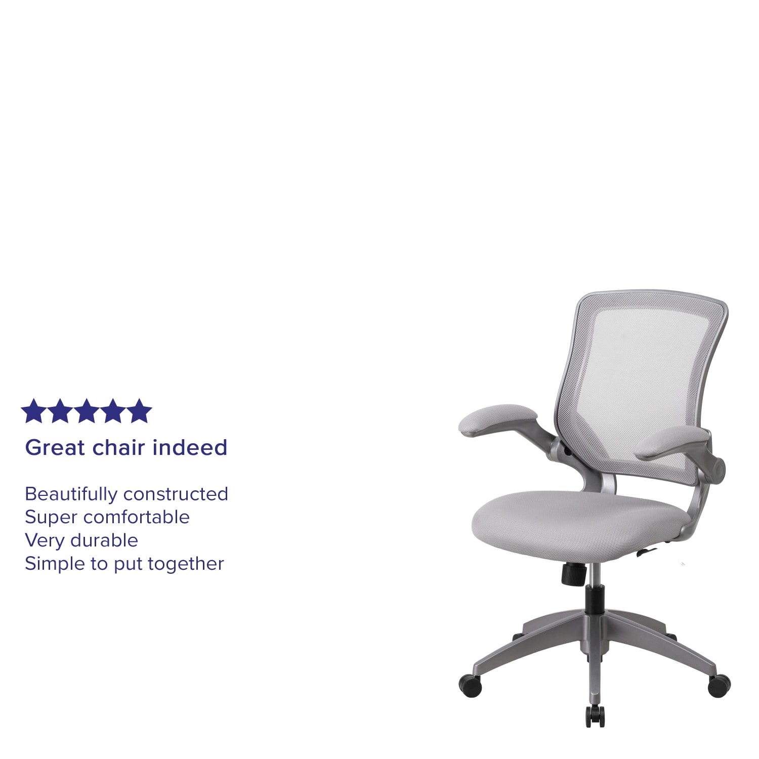 Flash Furniture Ergonomic Mesh Mid-Back Task Chair, Gray - Image 6