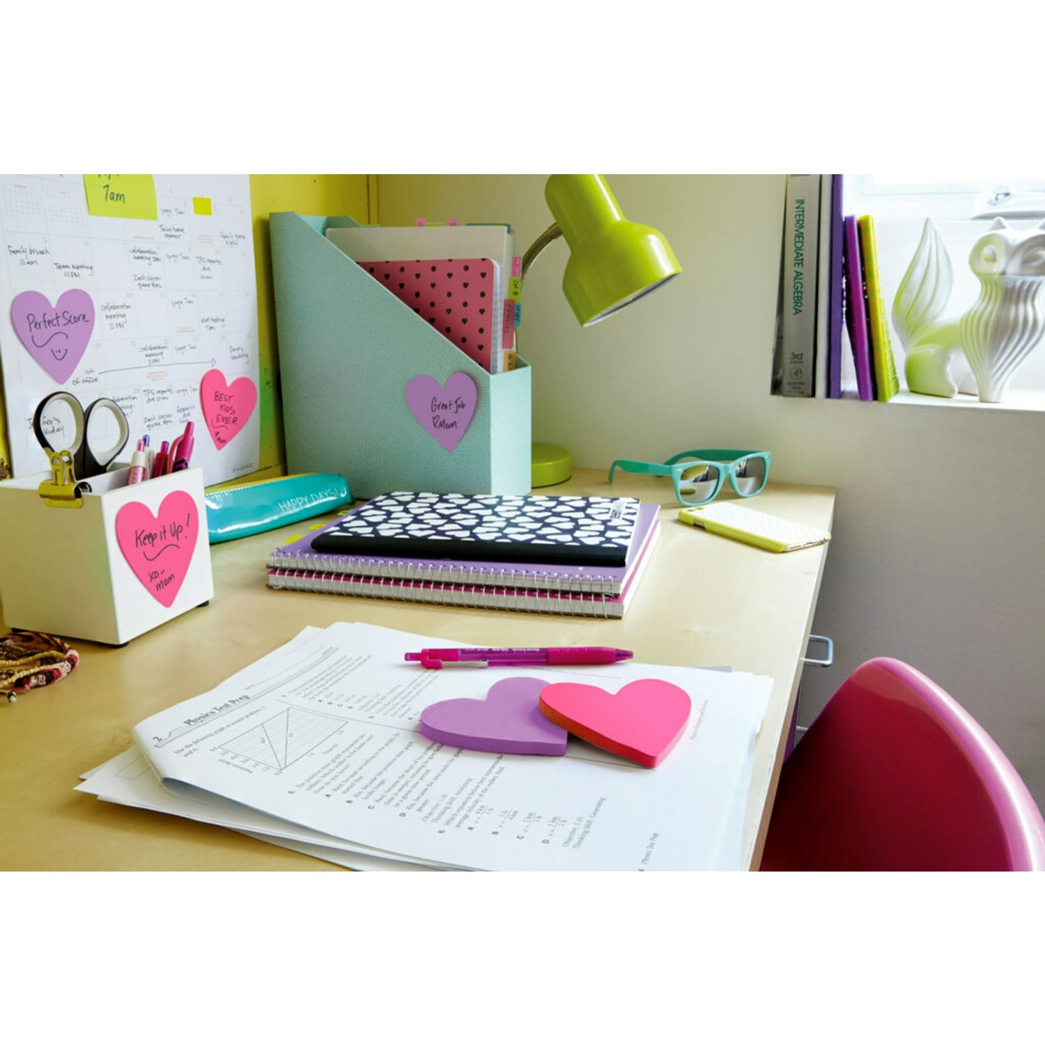 Post-it Notes, Super Sticky Die-Cut Heart Shape, 3in x 3in, Purple, Pink, 75 Sheets Per Pad, Pack Of 2 Pads - Image 5