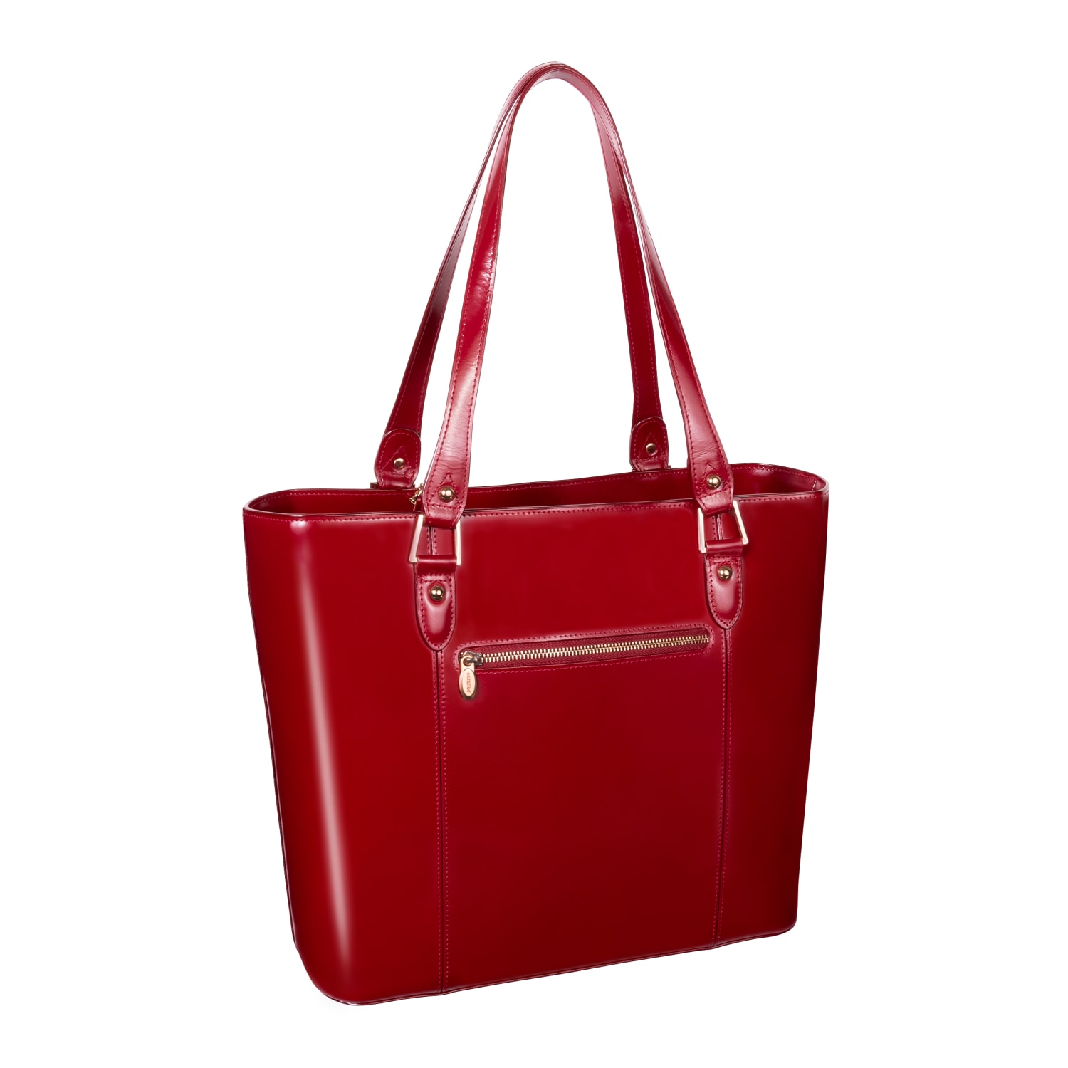 McKleinUSA M Series SAVARNA Leather Shoulder Tote, 14 1/2inH x 5inW x 13inD, Red - Image 4