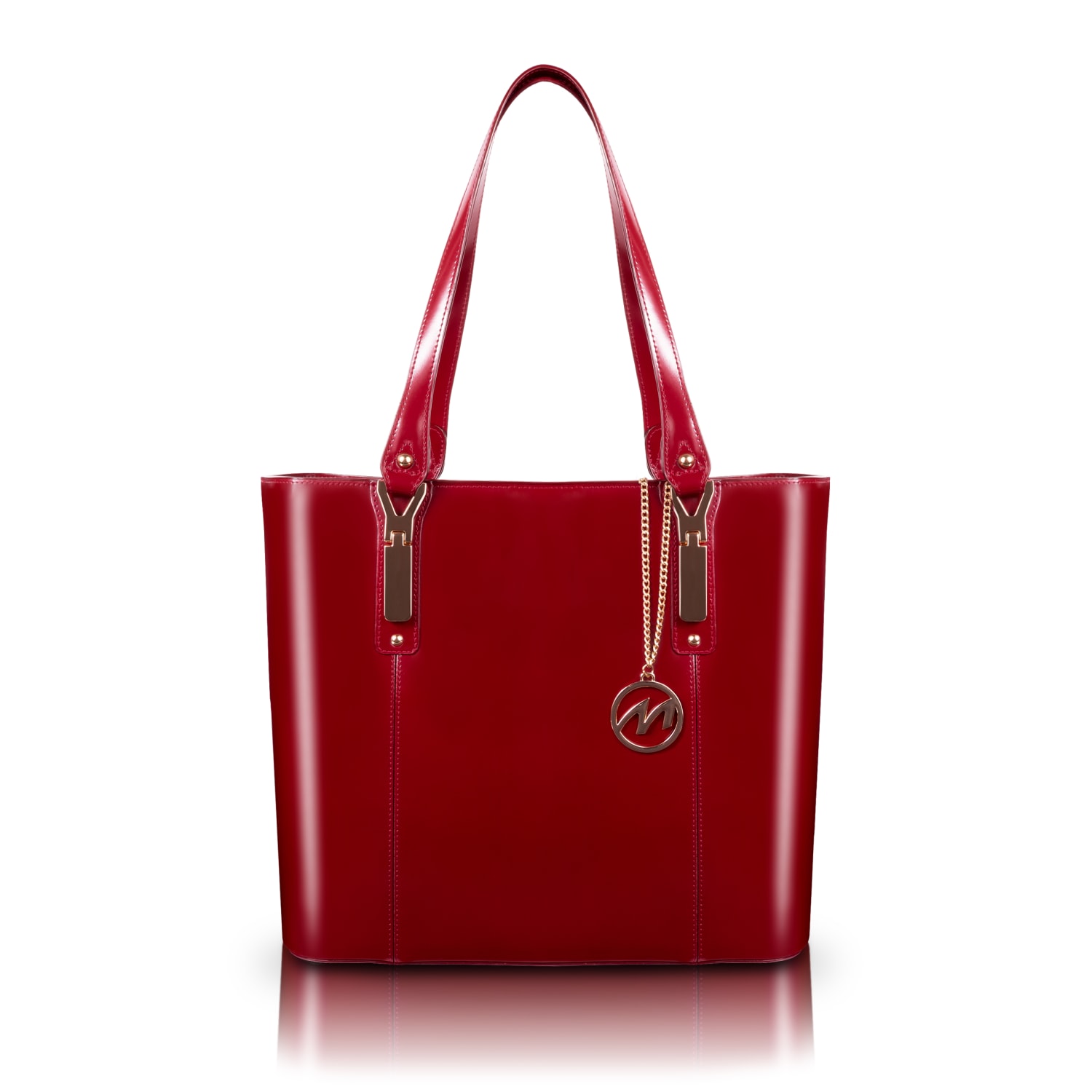 McKleinUSA M Series SAVARNA Leather Shoulder Tote, 14 1/2inH x 5inW x 13inD, Red - Image 6