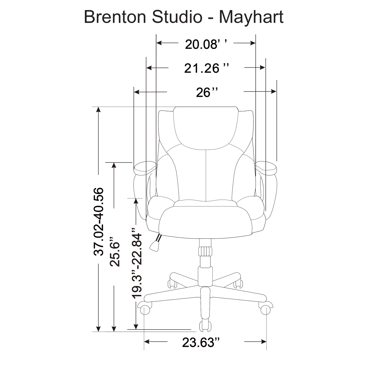Realspace Mayhart Vinyl Mid-Back Office Chair, Brown/Black, BIFMA Compliant - Image 6