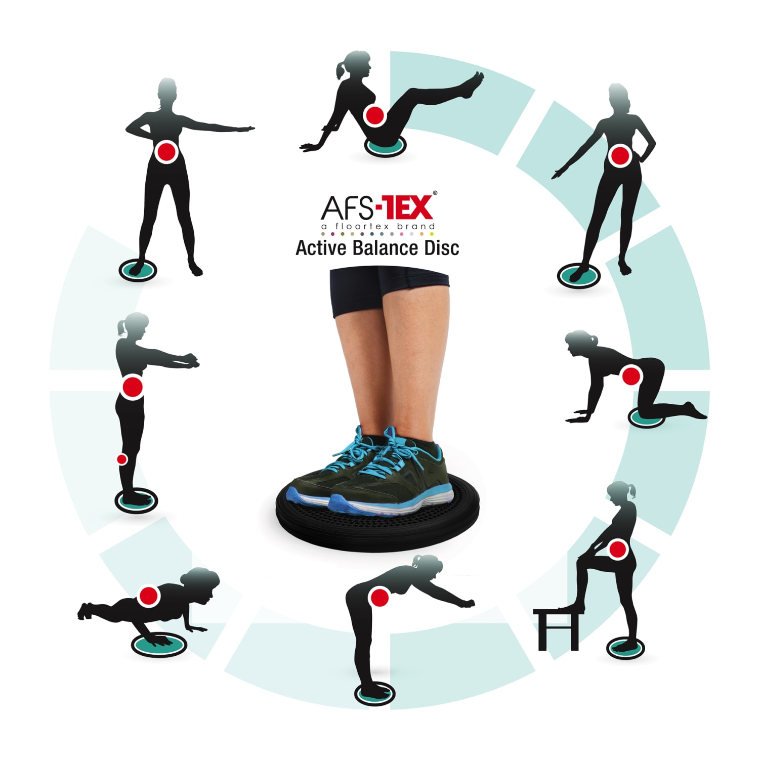 Floortex AFS-TEX Active Anti-Microbial Heavy Duty Balance Disc, Black - Image 7