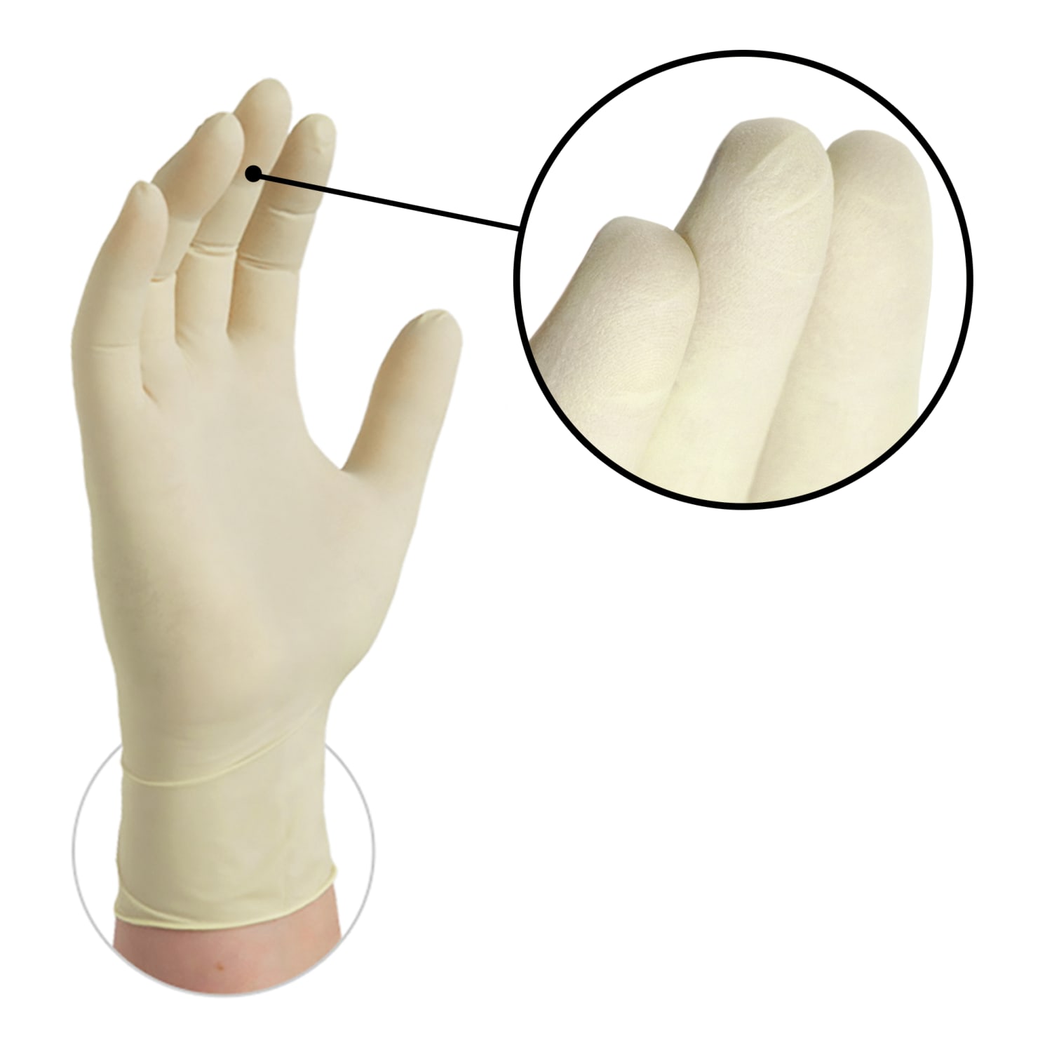 Gloveworks Ivory Latex Powder-Free Industrial Gloves, XL, White, 100 Gloves Per Box, Case Of 10 Boxes - Image 3