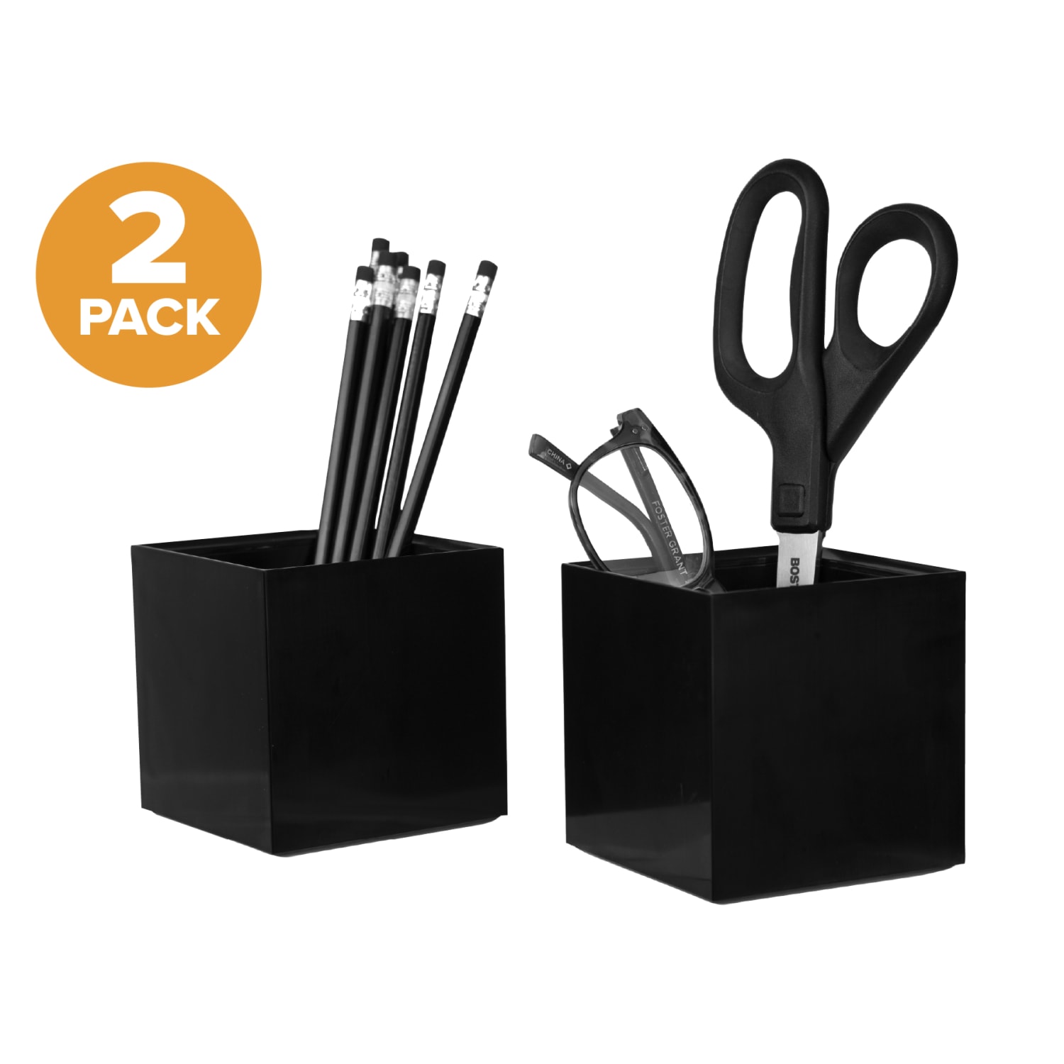 Bostitch Konnect Stackable Tall Storage Cups, Black, Pack Of 2 Cups - Image 6