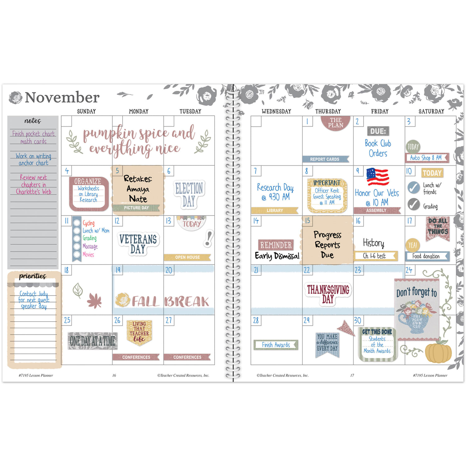 Teacher Created Resources Classroom Cottage Teacher Planner - Image 4