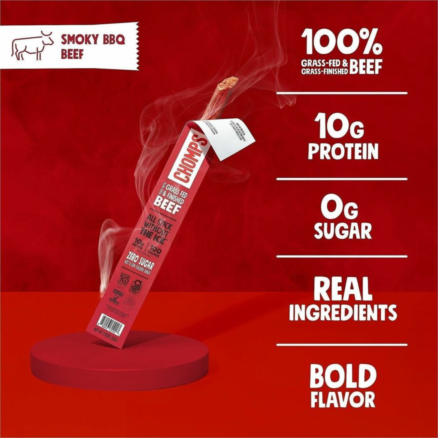 CHOMPS Beef Jerky Sticks - Barbeque - 1.15 oz - 24 / Pack - Image 5