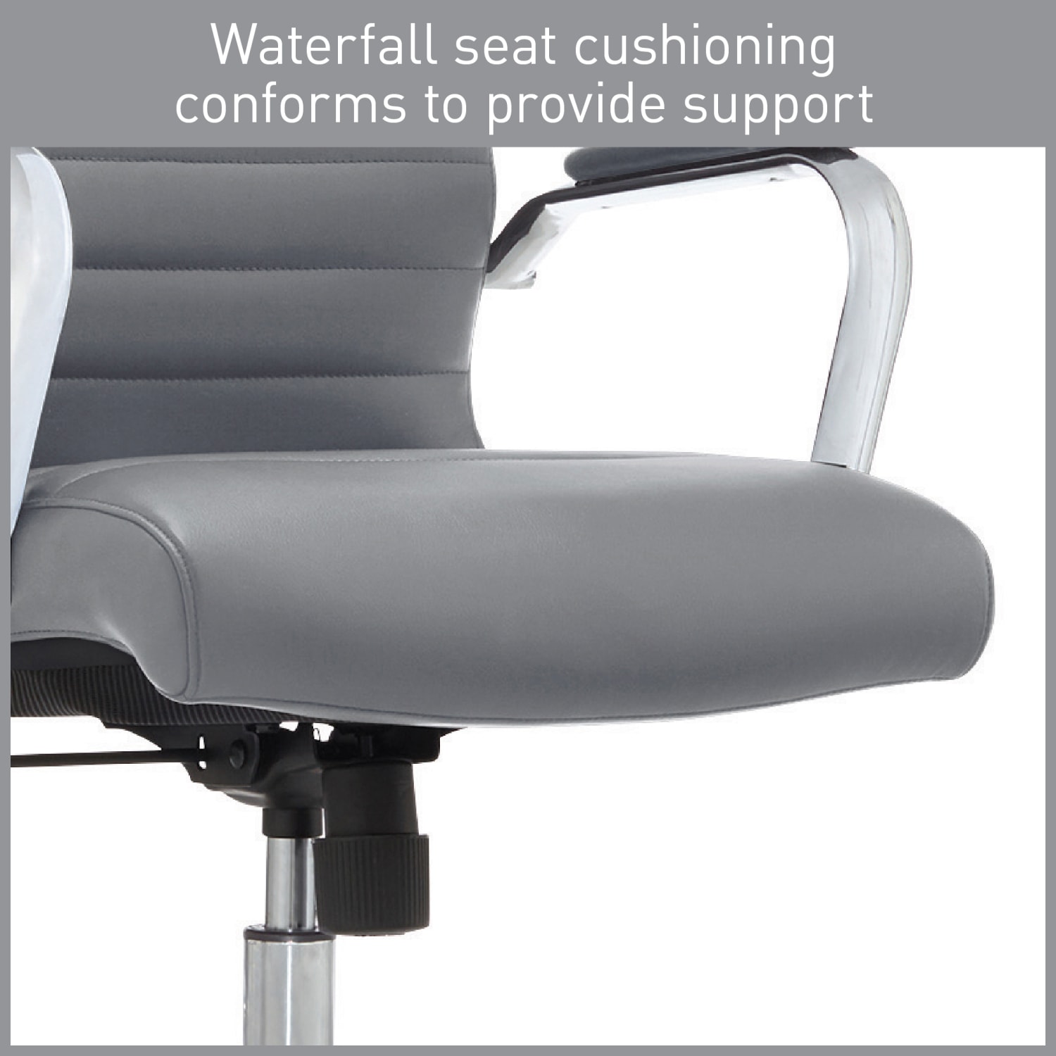 Realspace Modern Comfort Winsley Bonded Leather Mid Back Manager Office Chair GrayChrome BIFMA Compliant PopularChairscom