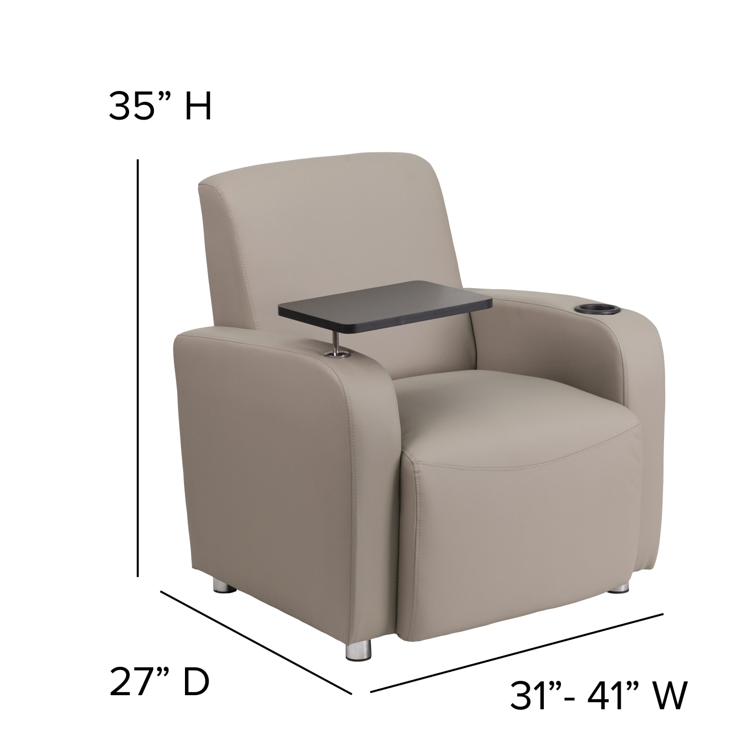 Flash Furniture LeatherSoft Faux Leather Guest Chair With Tablet Arm GoldveinGray PopularChairscom Flash Furniture LeatherSoft Faux Leather Guest Chair With Tablet Arm GoldveinGray PopularChairscom