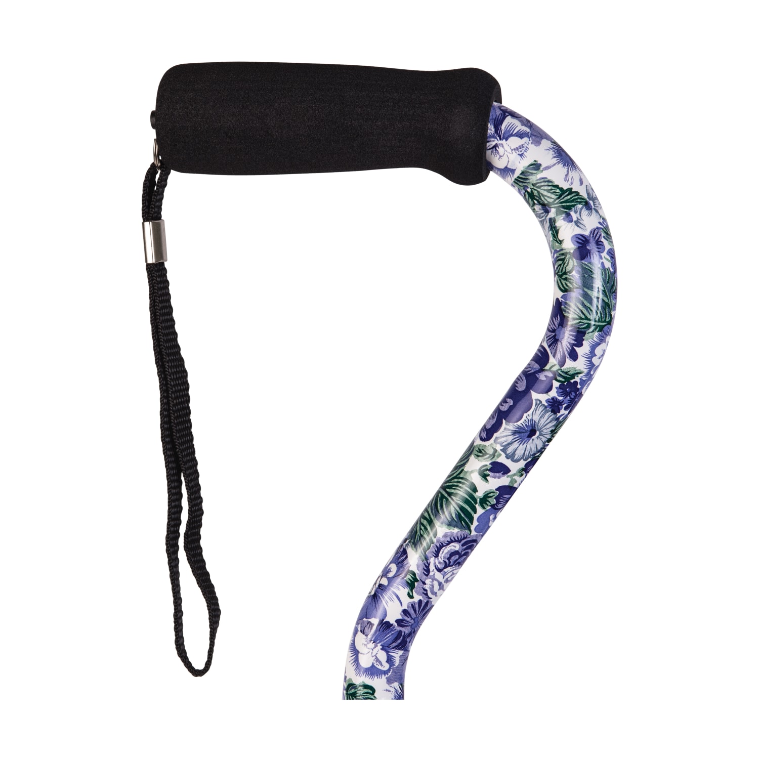 DMI Designer Adjustable Offset-Handle Aluminum Cane, 30in - 39in, Purple Flower - Image 3