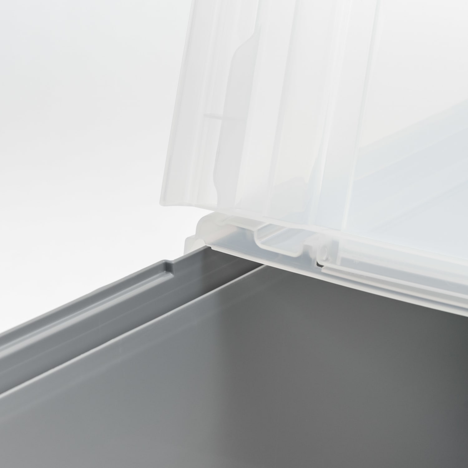 Iris Plastic Letter-Sized Split Lid File Box, 44 Quart, 24inL x 20-1/16inW x 16-3/16inH, Gray - Image 6