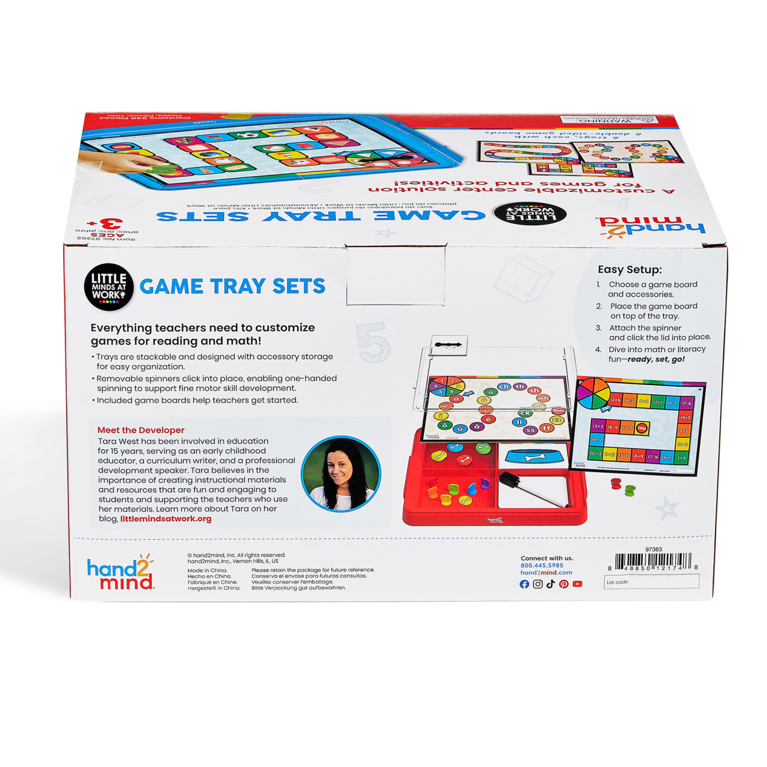 Hand2Mind Little Minds at Work Reading & Math Game Tray Set - Image 5