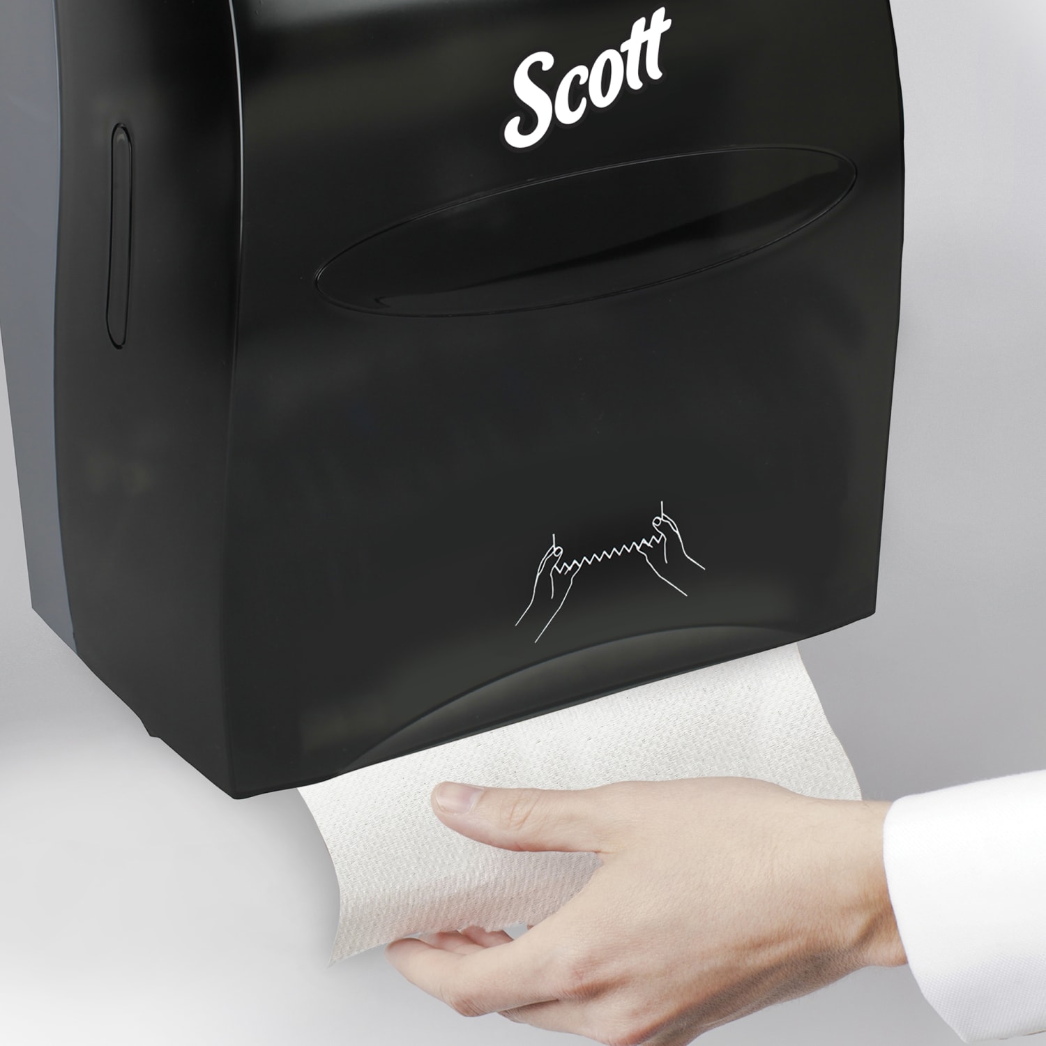 Scott Essential Hard Roll Towel Dispenser, 12.6inW x 10.2inD x 16.1inH, Black - Image 6