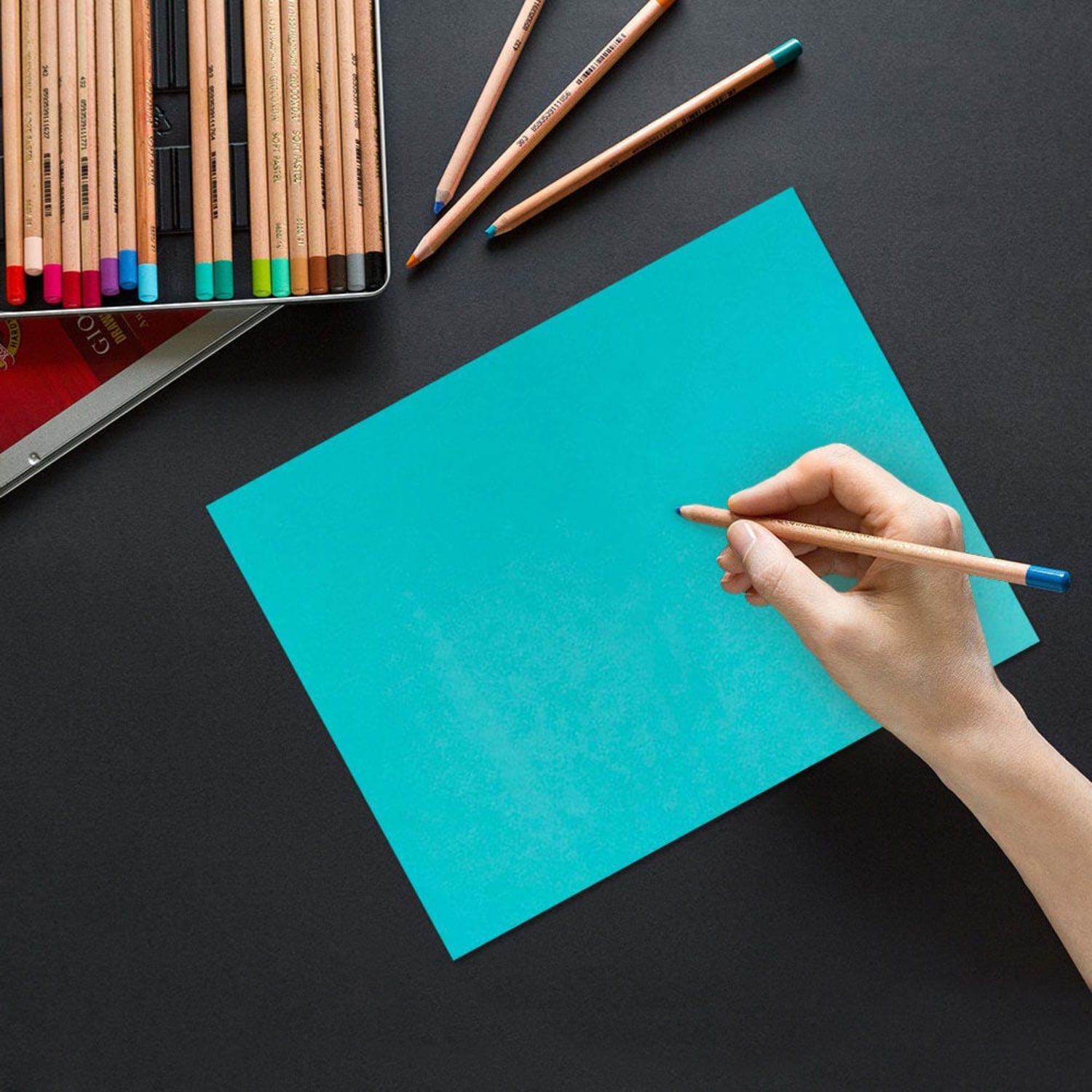 JAM Paper Color Paper, Bright Blue, Letter (8.5in x 11in), 50 Sheets Per Pack, 24 Lb, 30% Recycled - Image 3