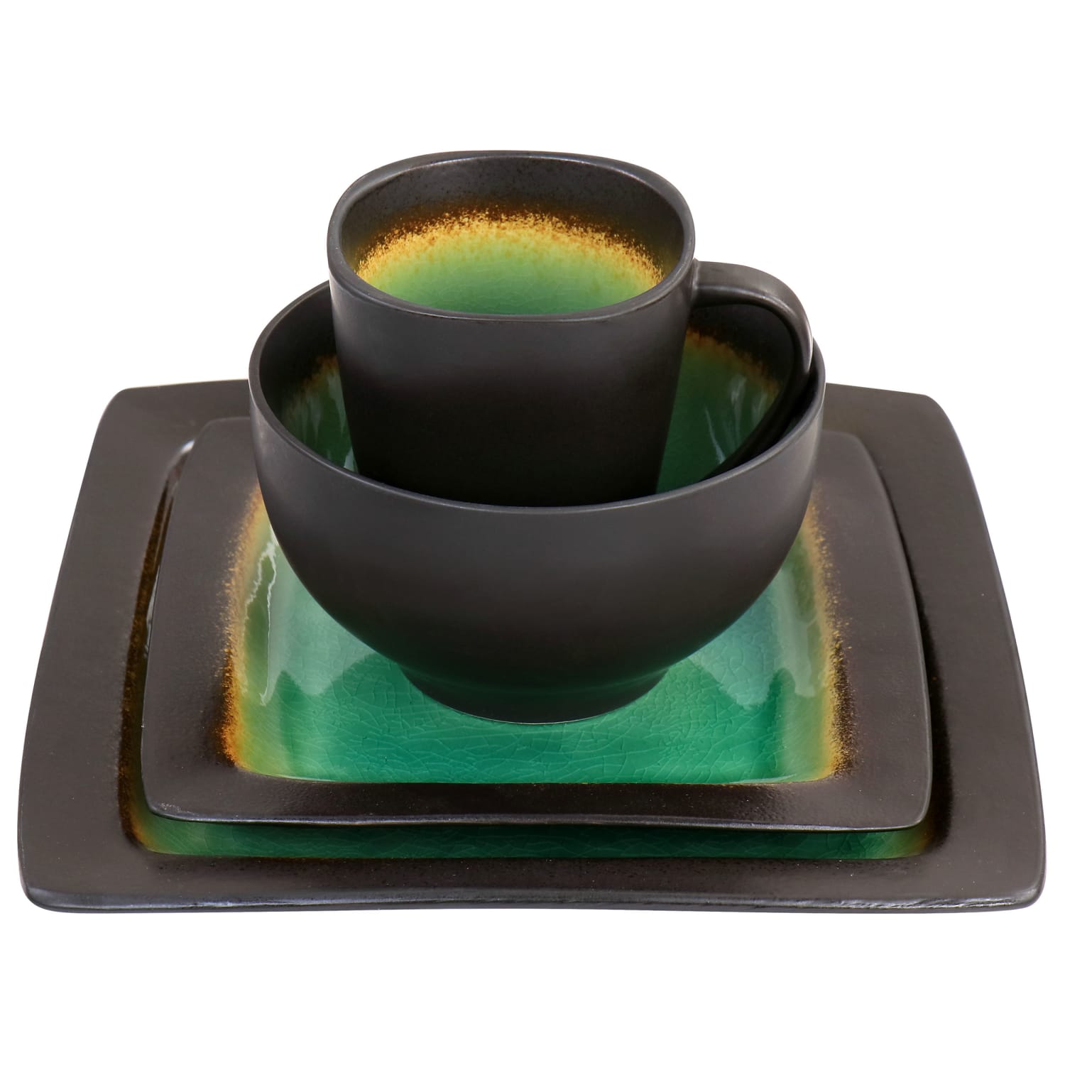 Gibson Ocean Paradise 16-Piece Dinnerware Set, Jade - Image 5